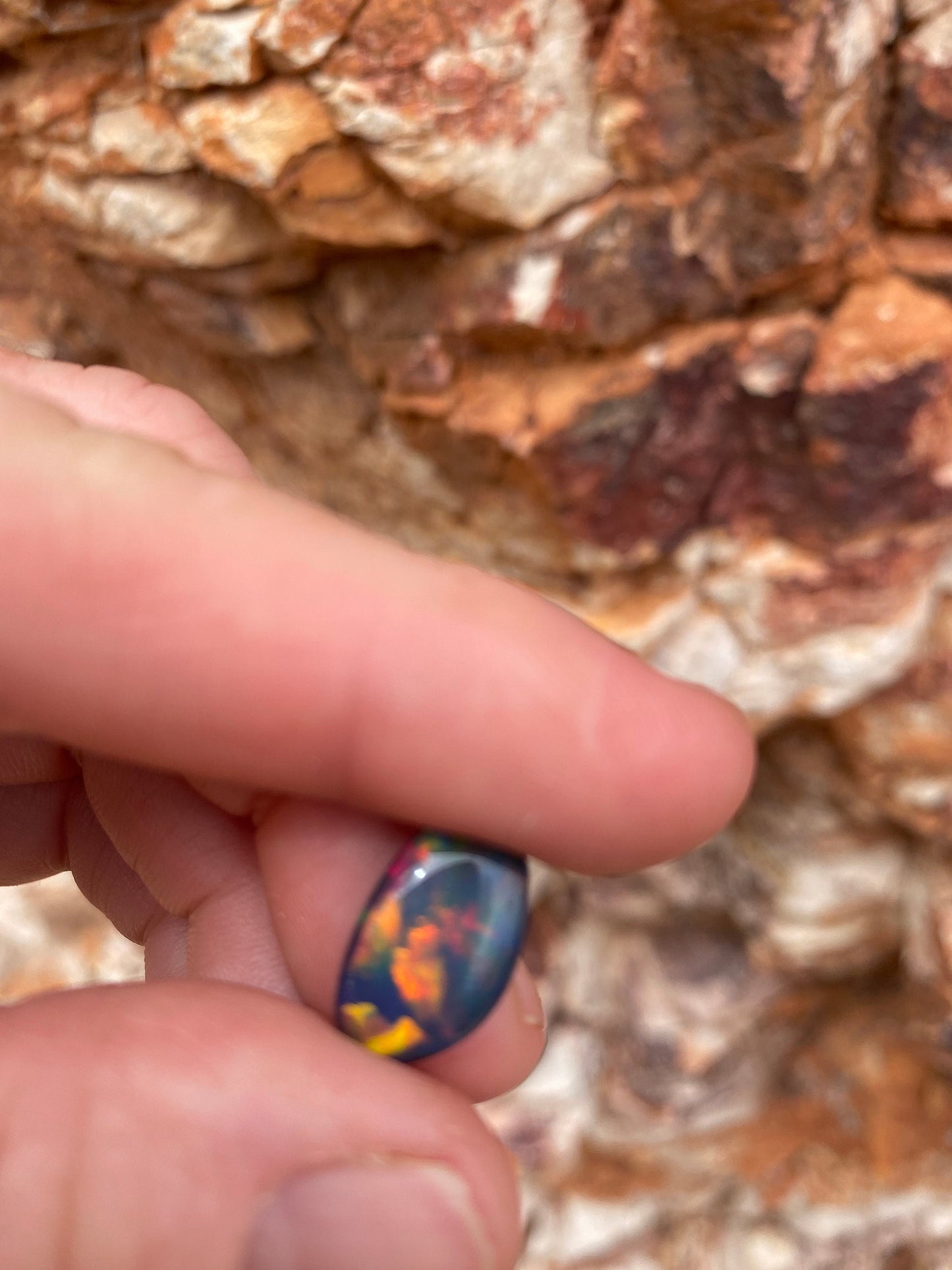 Stunning reds - Lightning Ridge Doublet