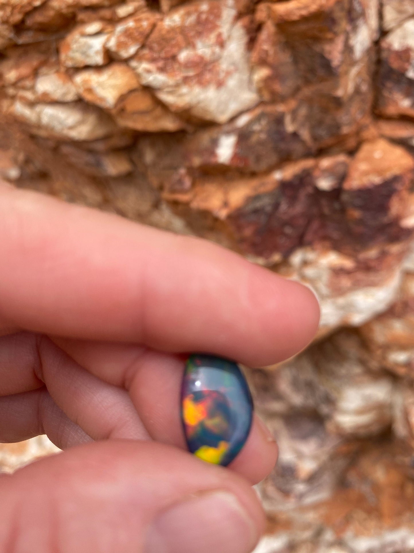 Stunning reds - Lightning Ridge Doublet