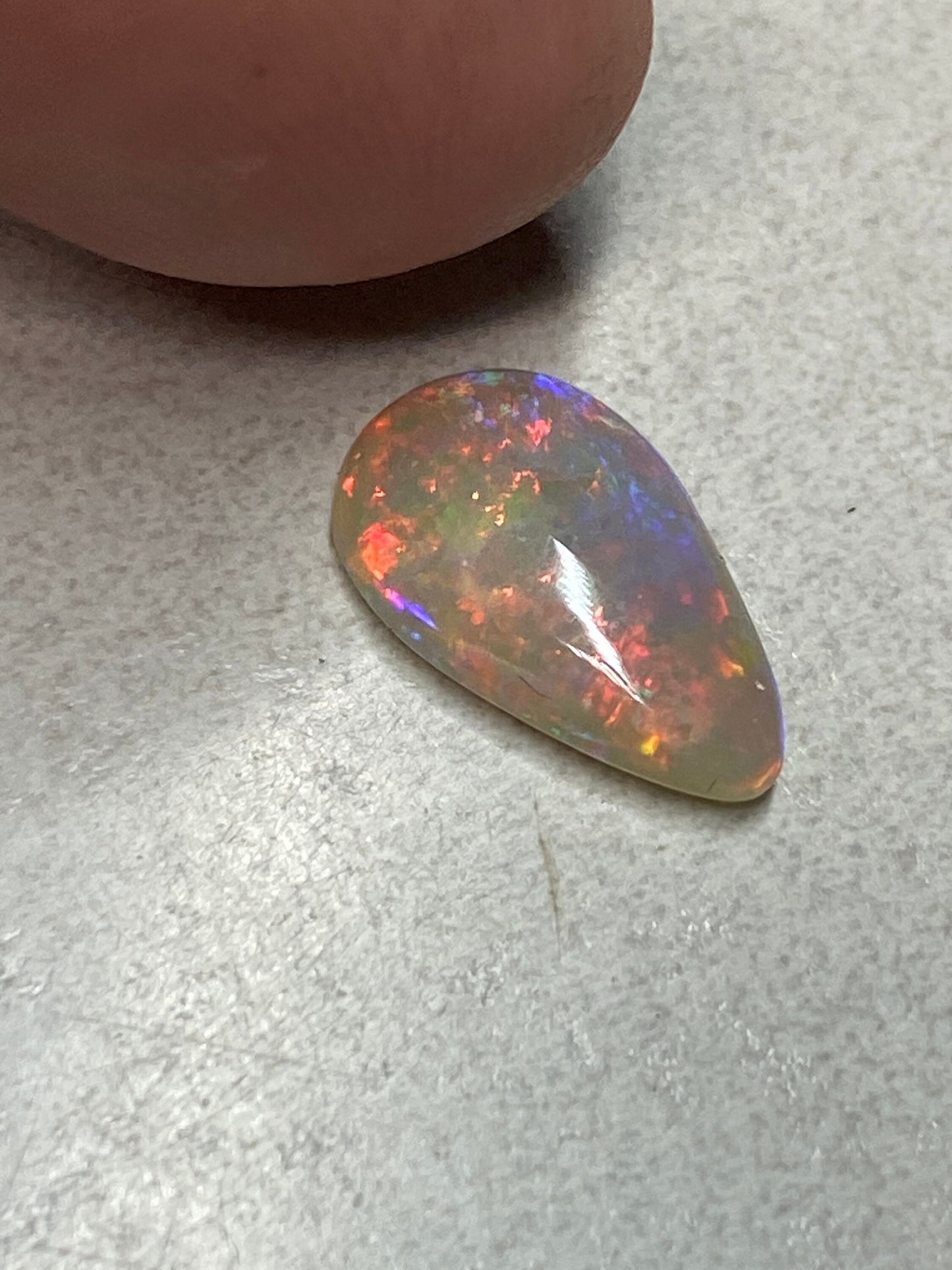 Beautiful red play, crystal teardrop