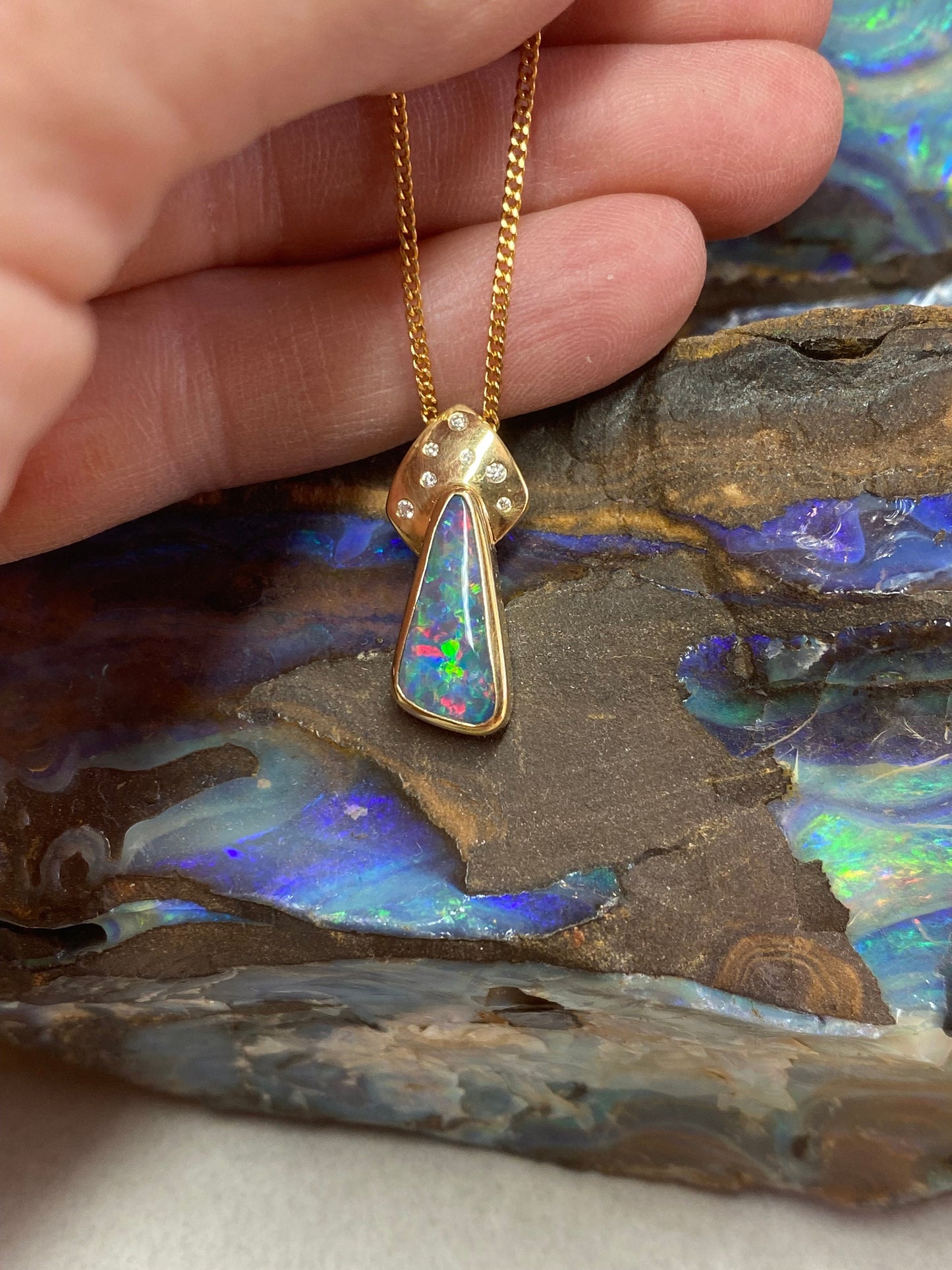Lightning Ridge Black Opal pendant