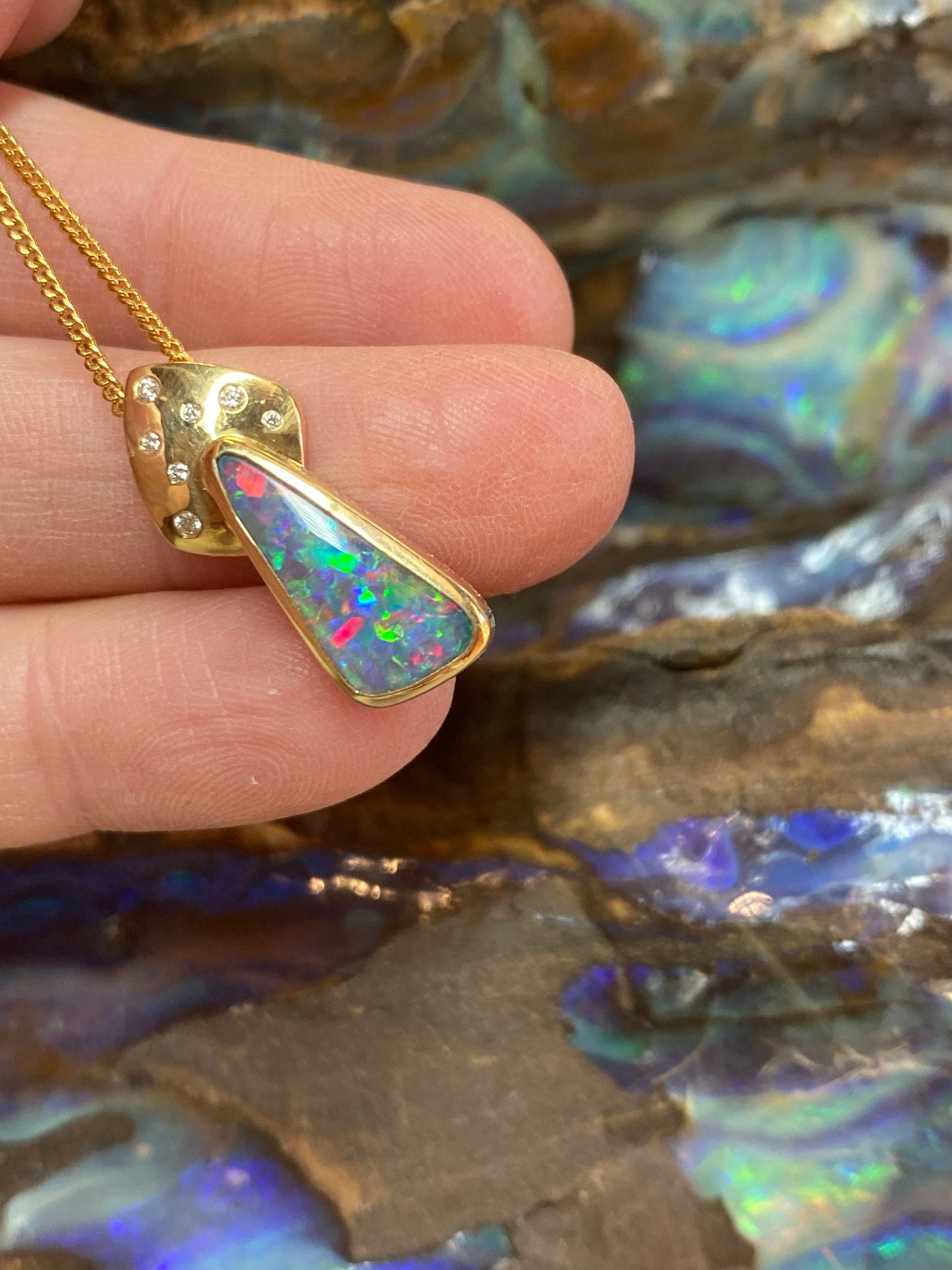 Lightning Ridge Black Opal pendant