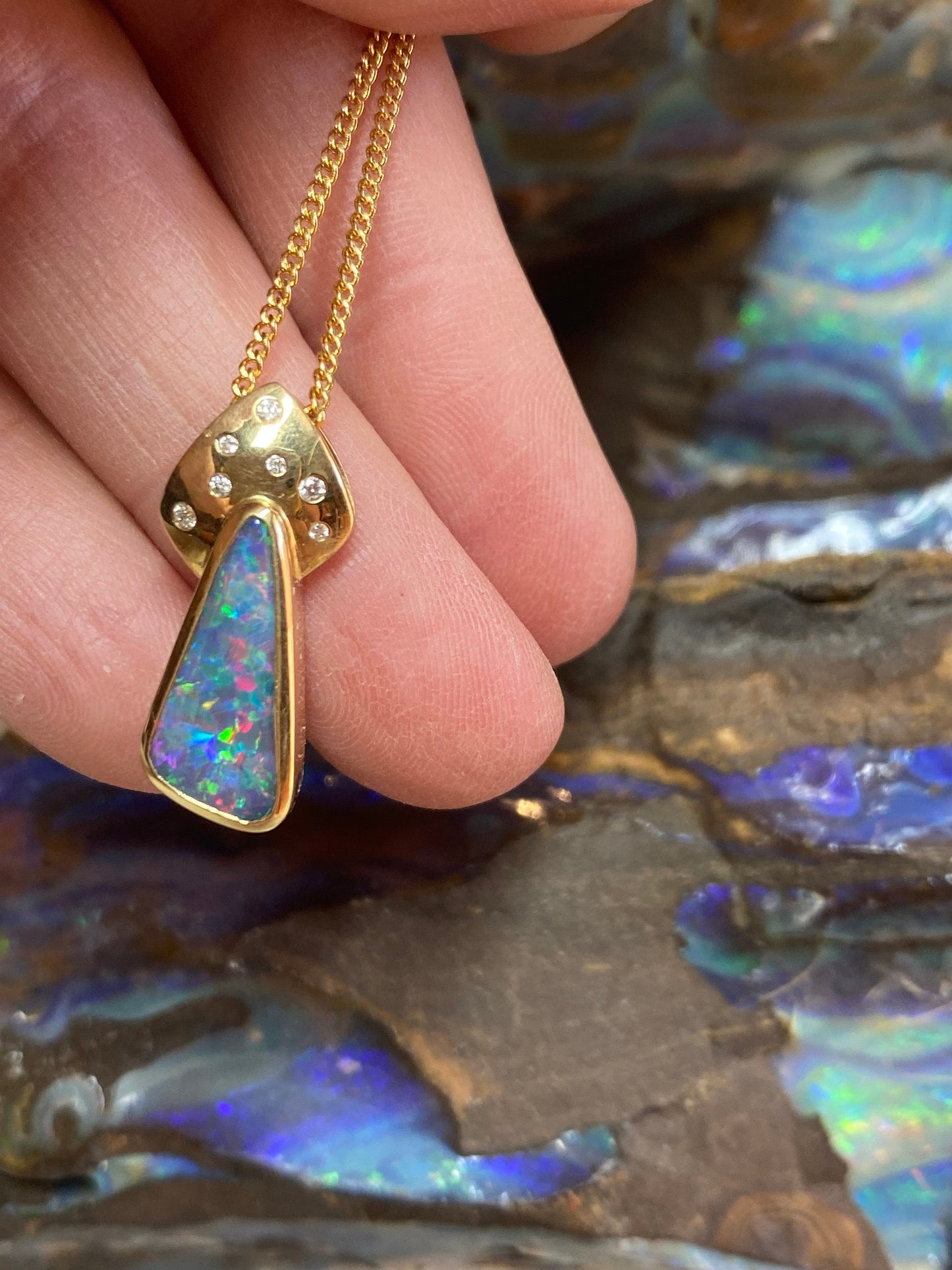 Lightning Ridge Black Opal pendant