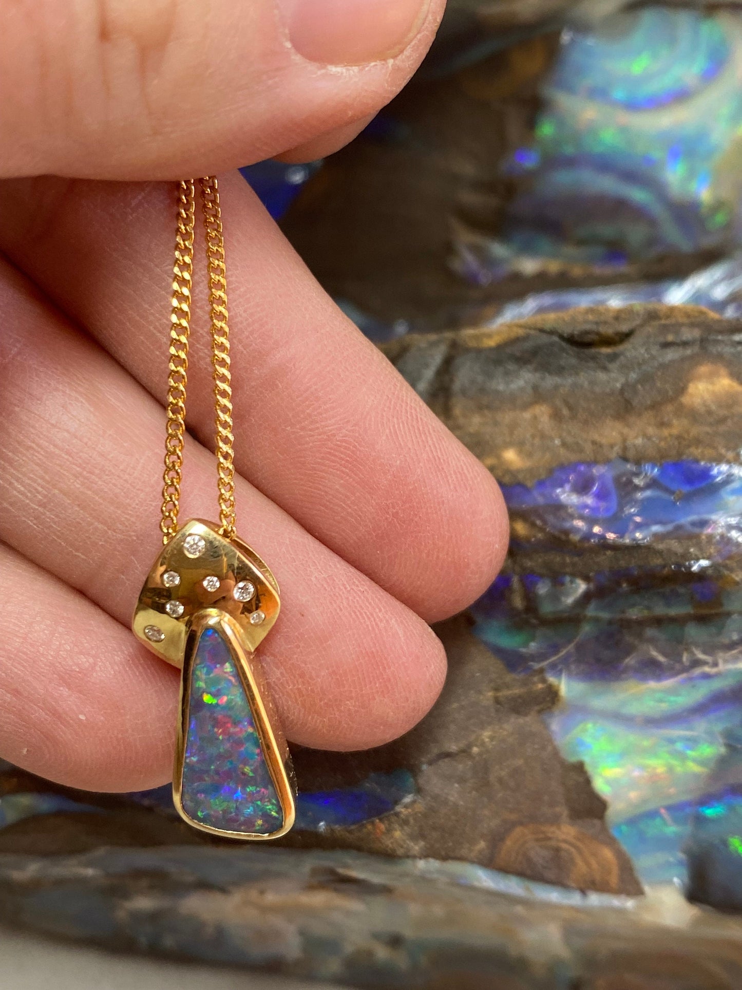 Lightning Ridge Black Opal pendant