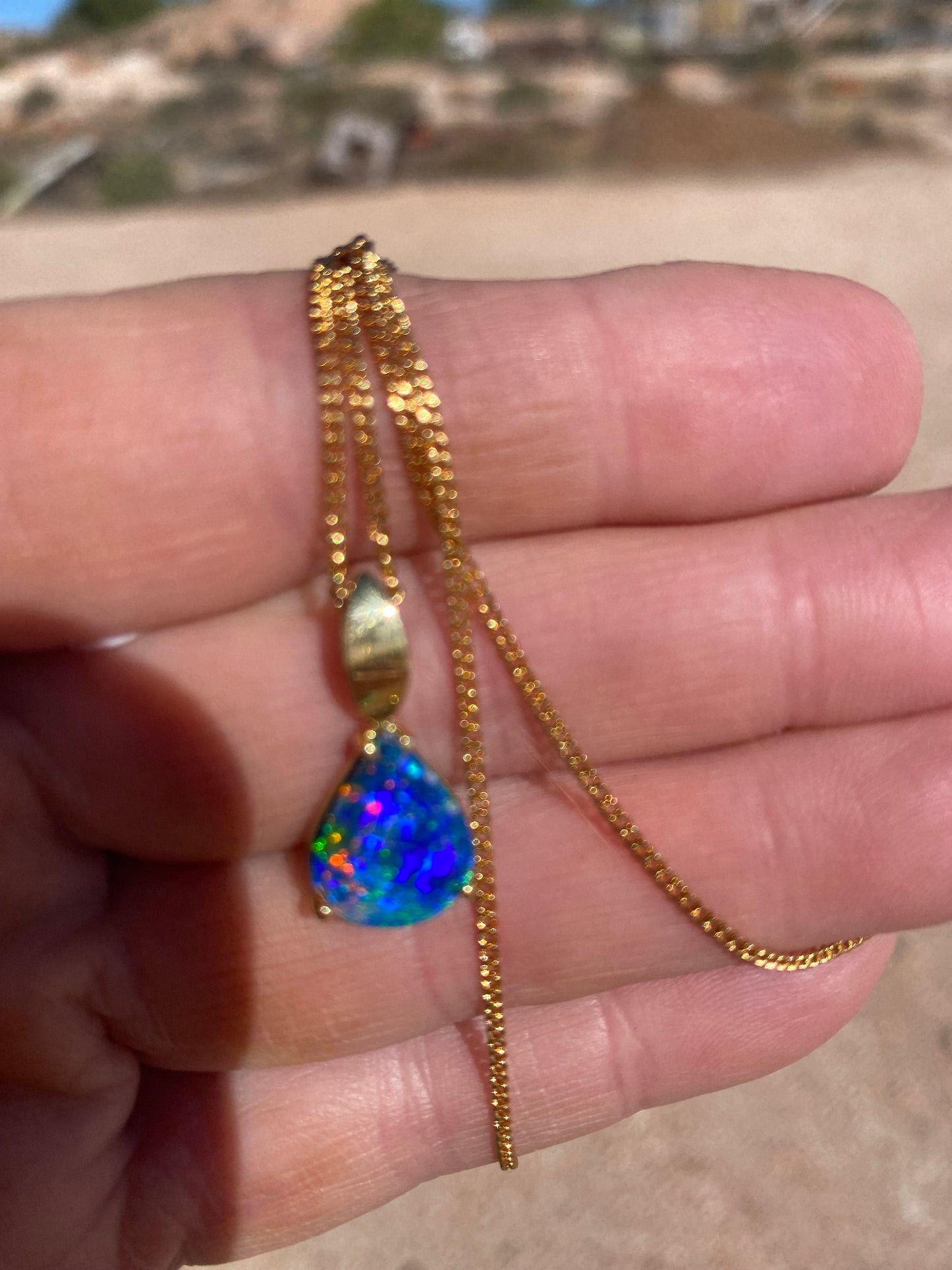 Original Opal pendant, unique modern design