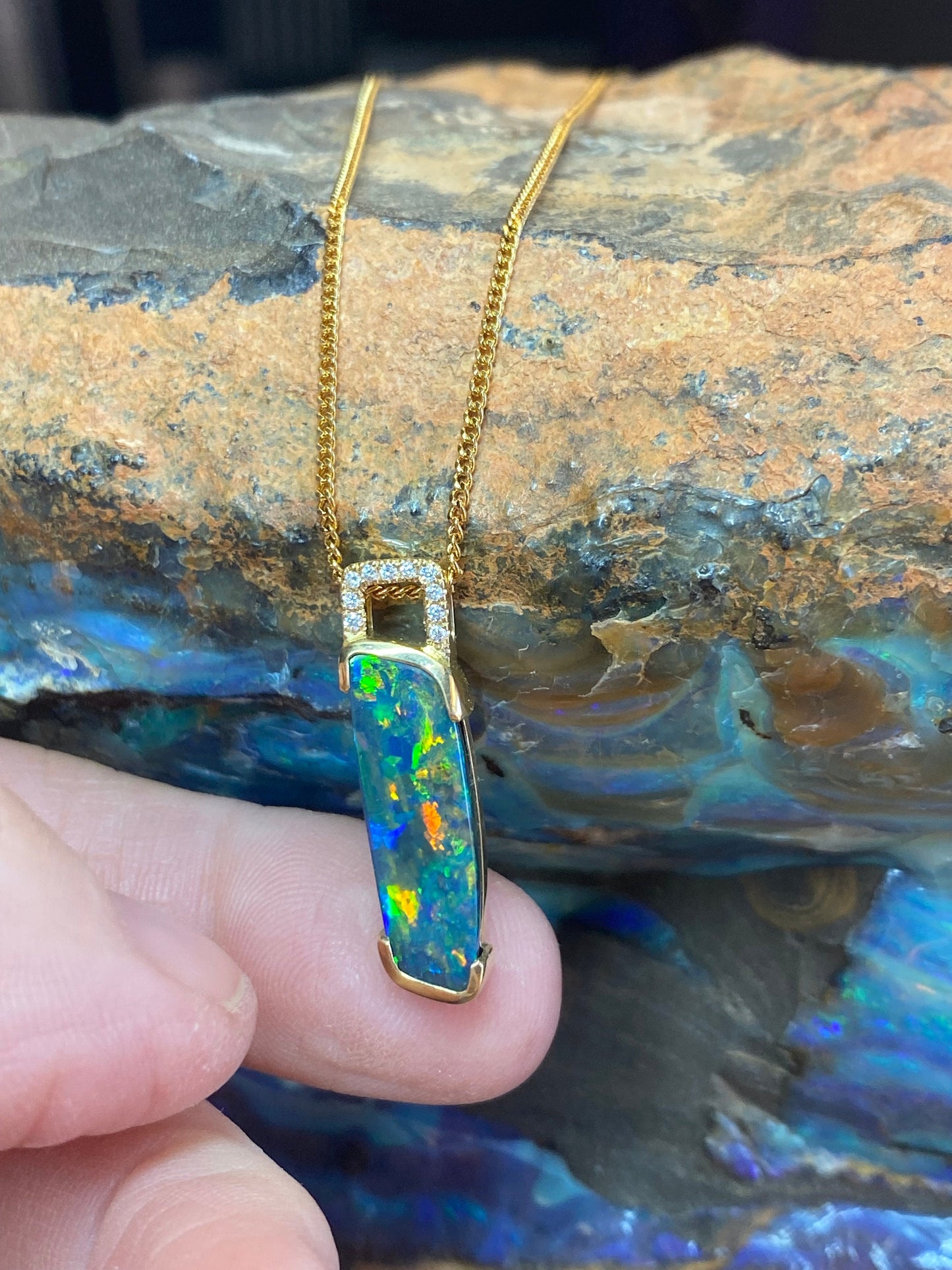 Incredible Black Opal Pendant