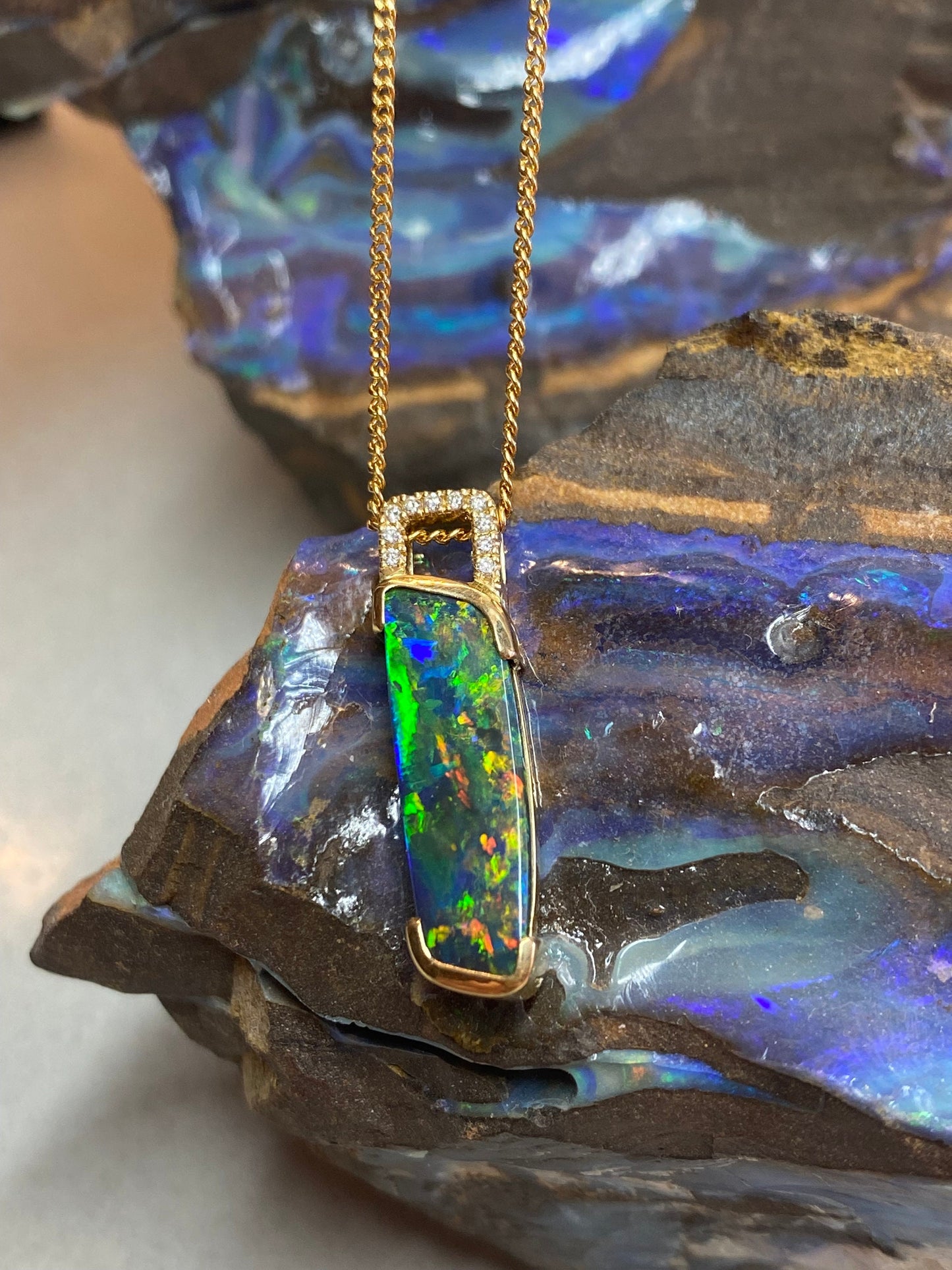 Incredible Black Opal Pendant