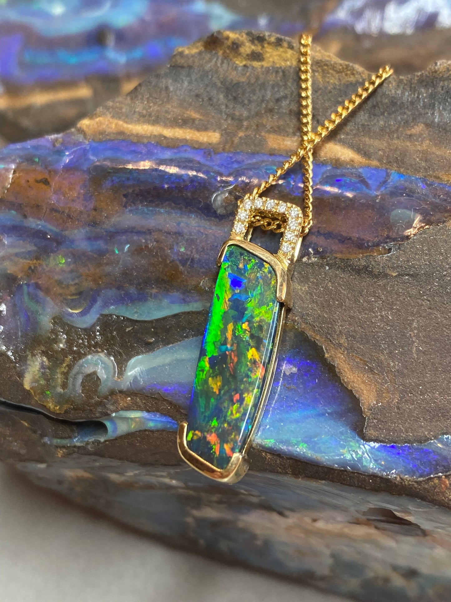 Incredible Black Opal Pendant