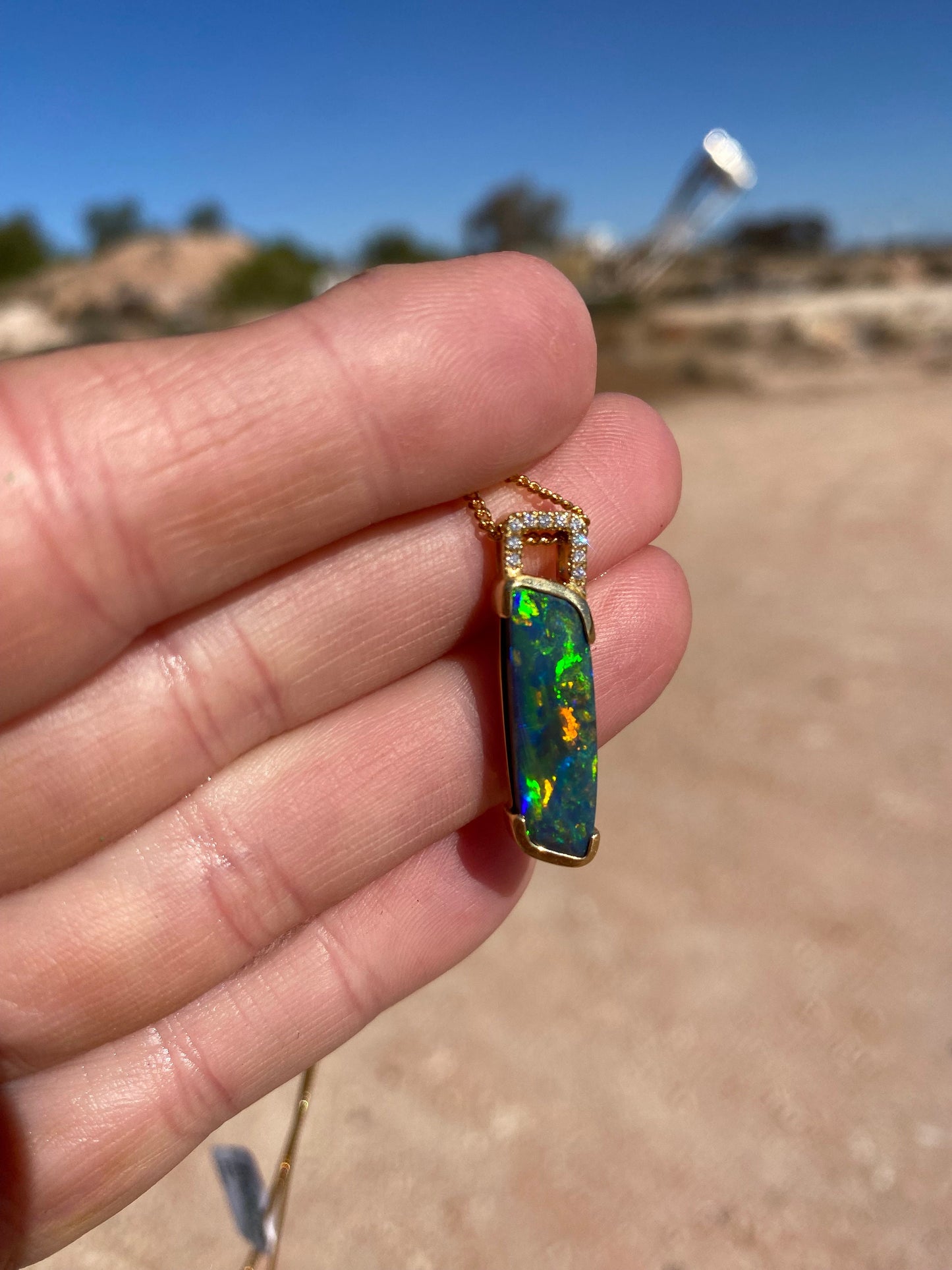 Incredible Black Opal Pendant
