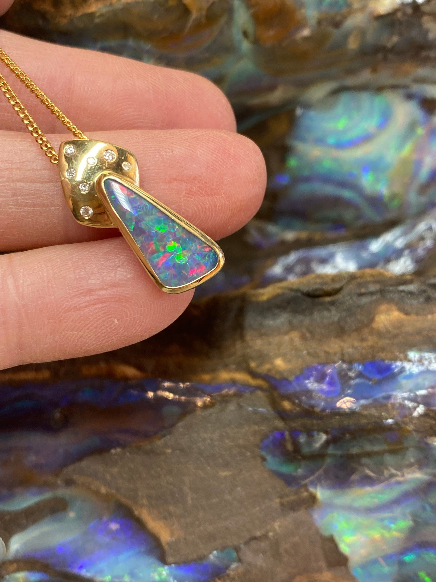 Lightning Ridge Black Opal pendant