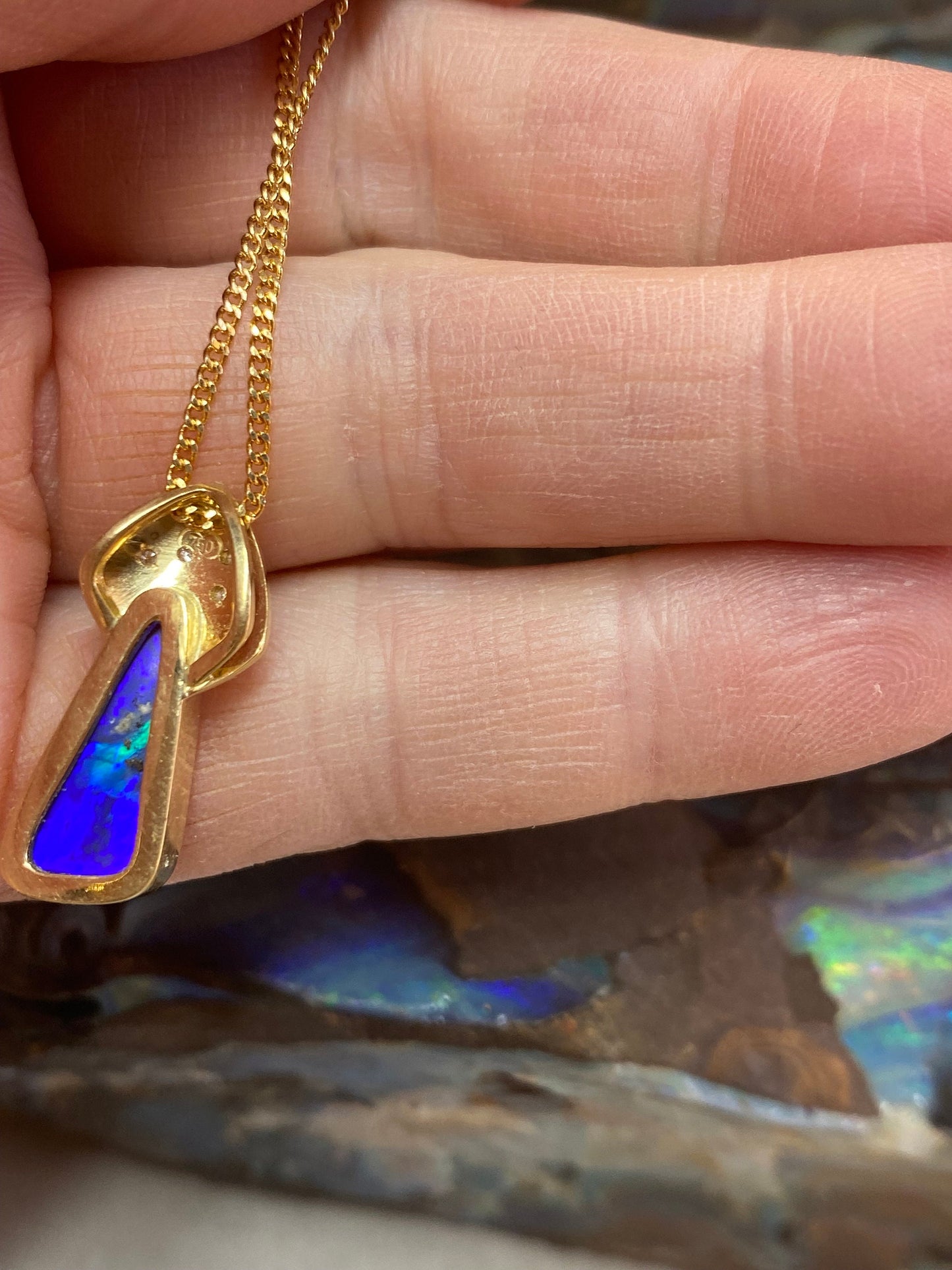 Lightning Ridge Black Opal pendant