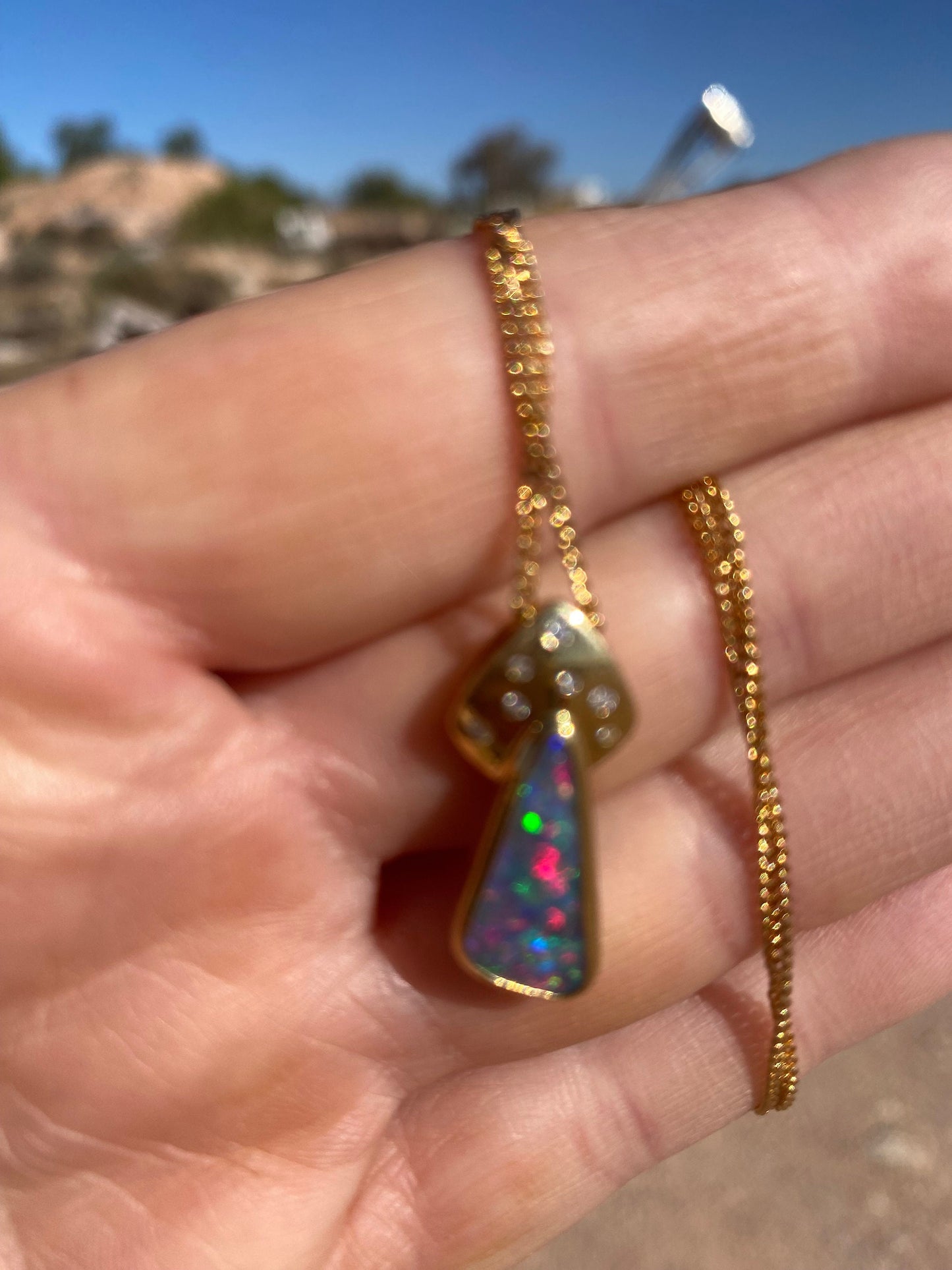 Lightning Ridge Black Opal pendant