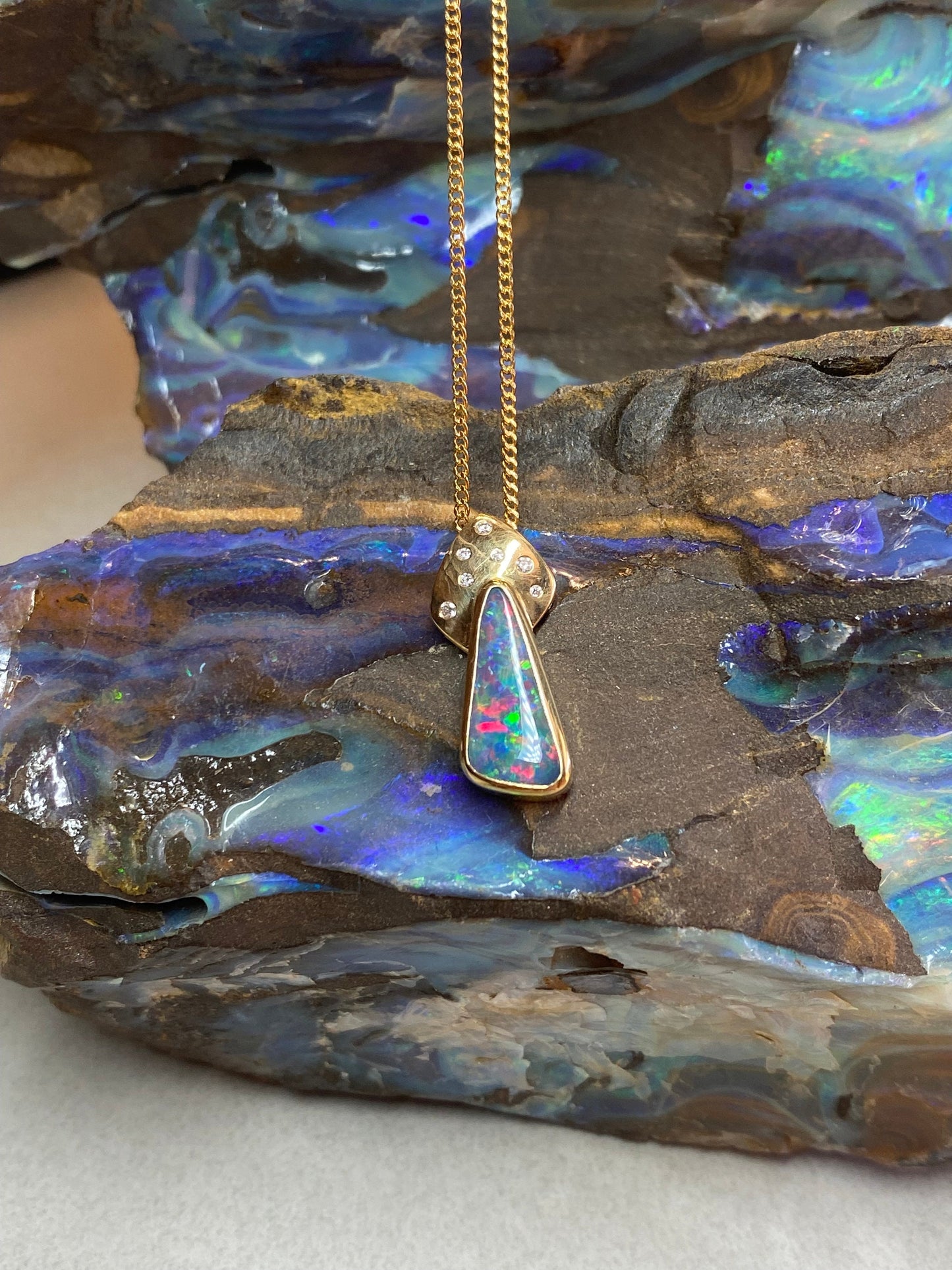 Lightning Ridge Black Opal pendant