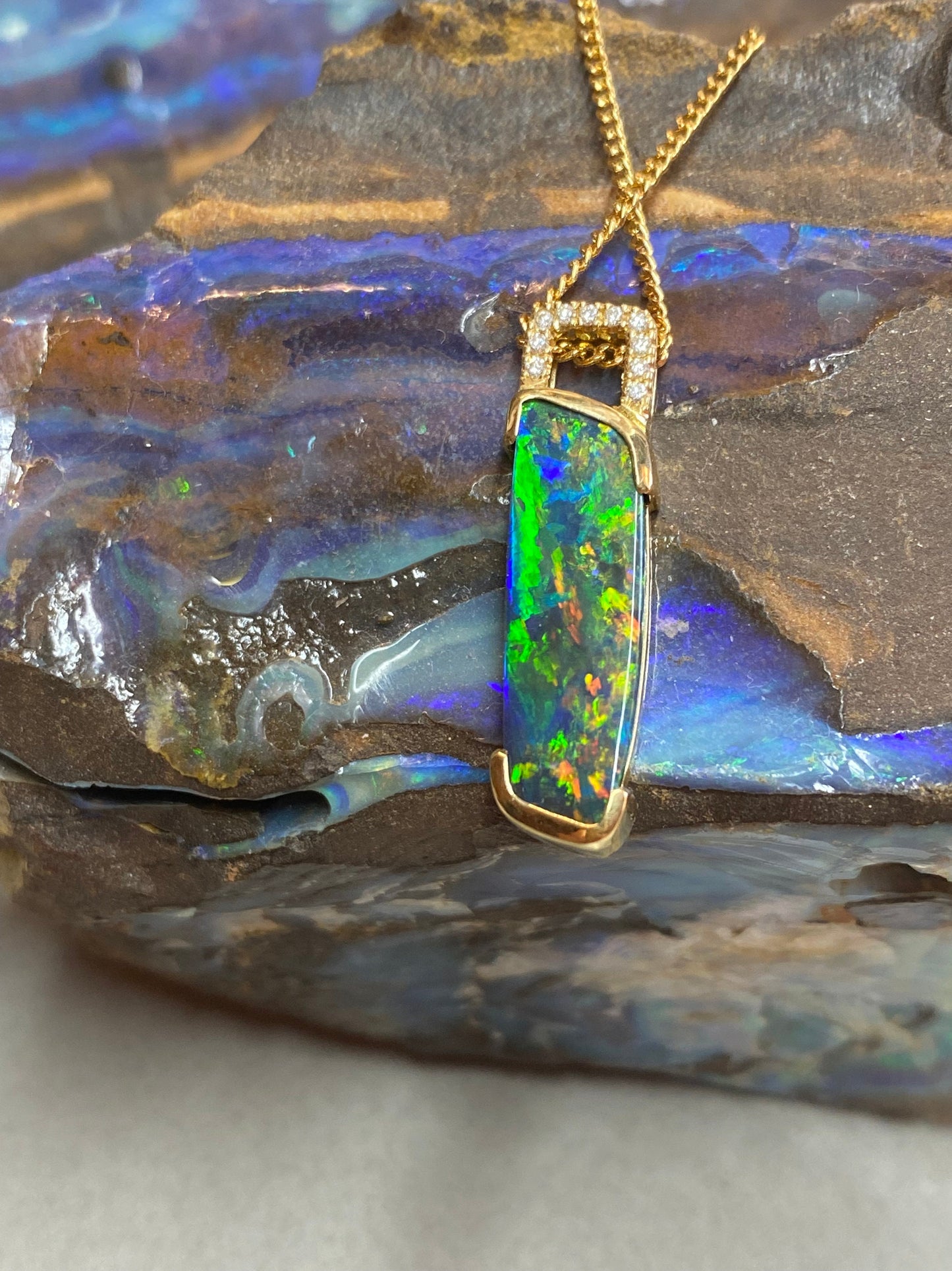 Incredible Black Opal Pendant