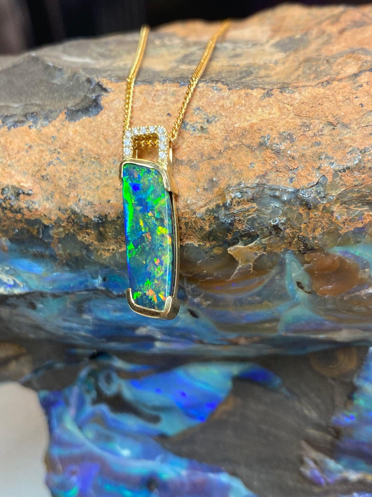 Incredible Black Opal Pendant