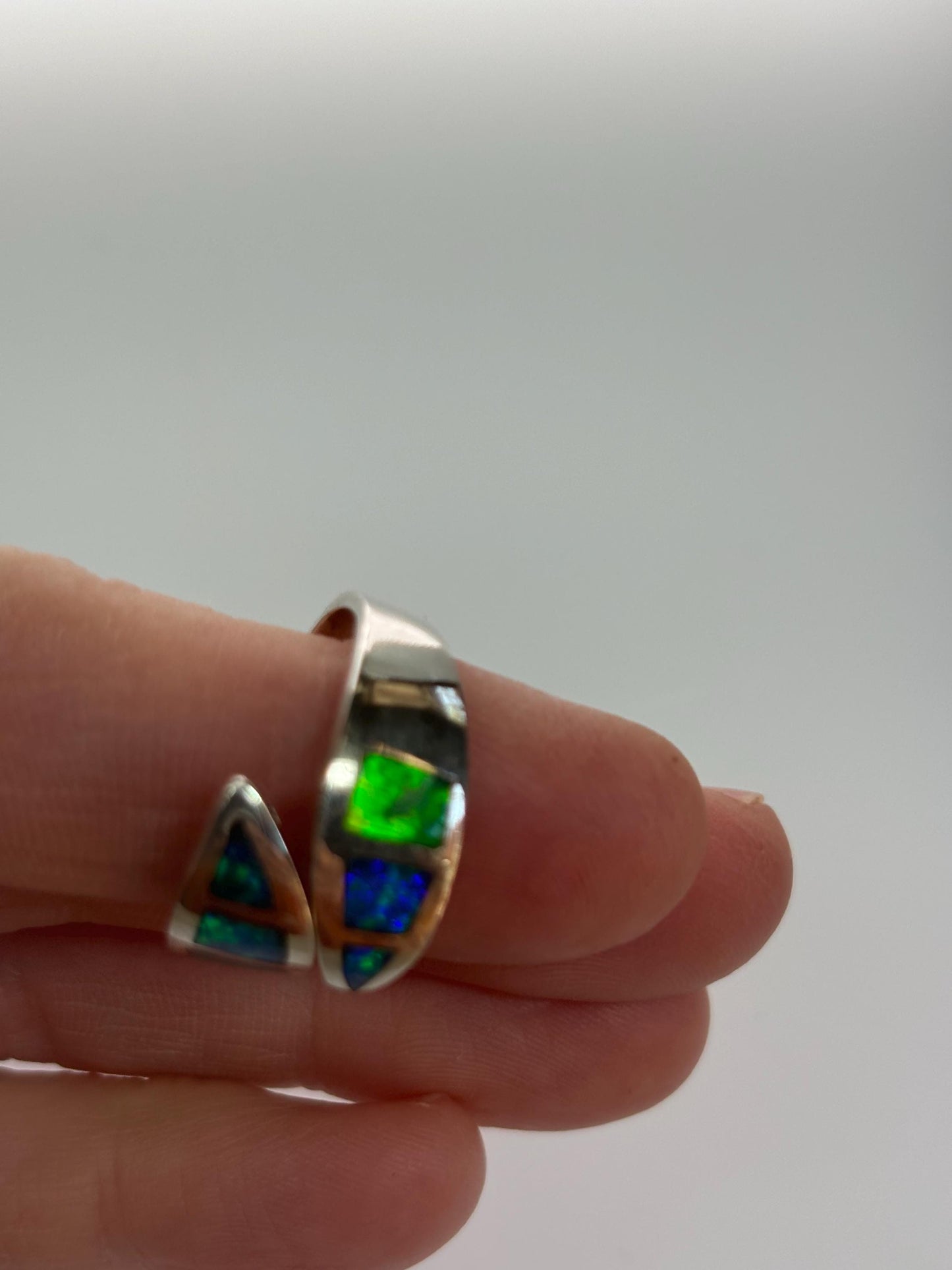 Silver Opal Ring - inlay