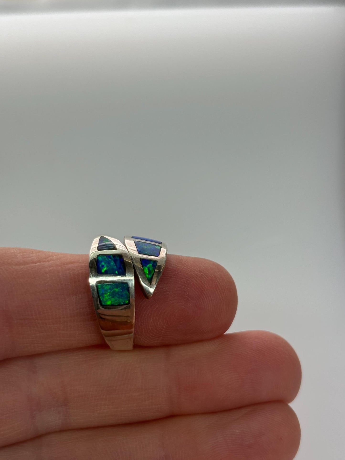 Silver Opal Ring - inlay