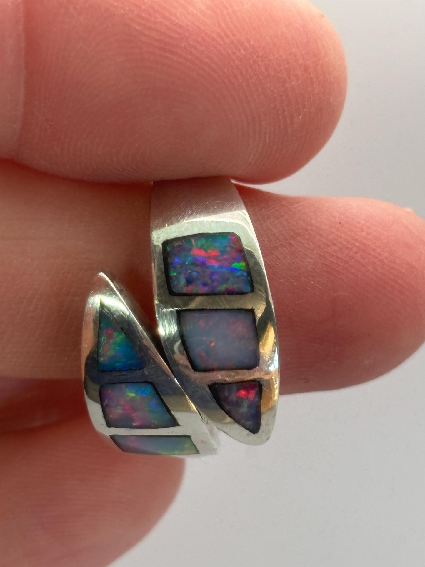 Opal inlay ring - Silver