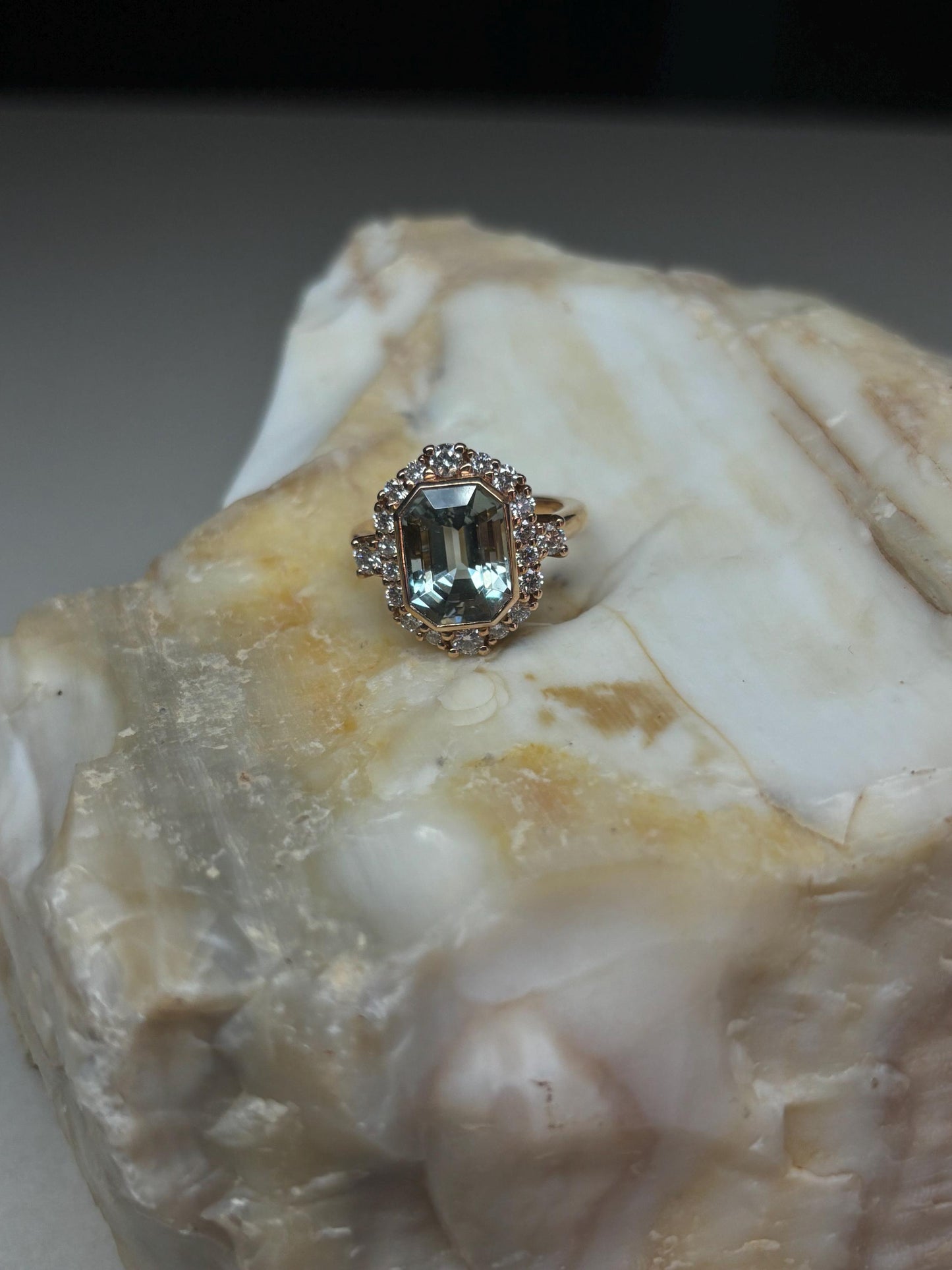 Simply stunning Tourmaline, white diamond and white gold ring.