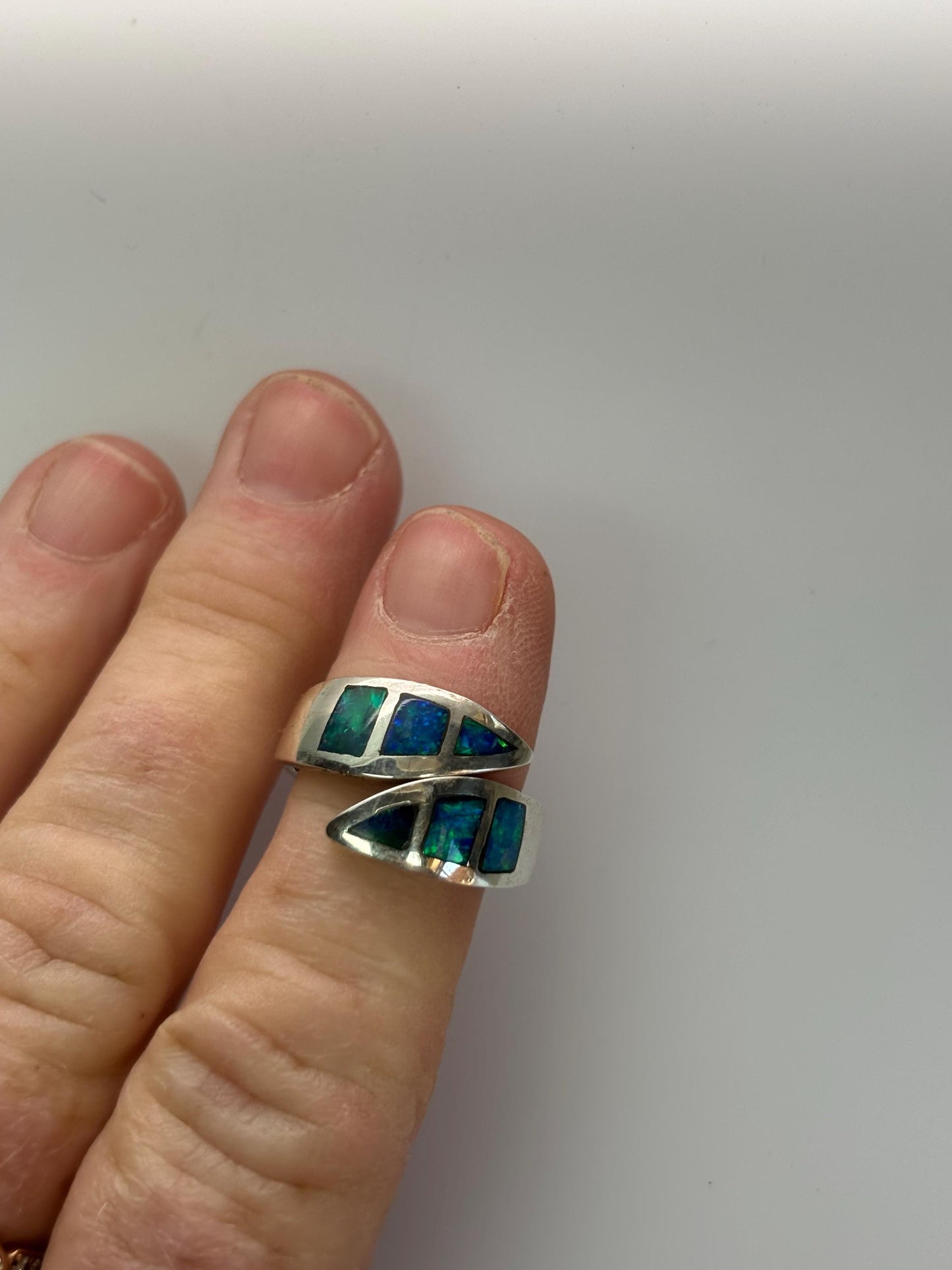 Silver Opal Ring - inlay