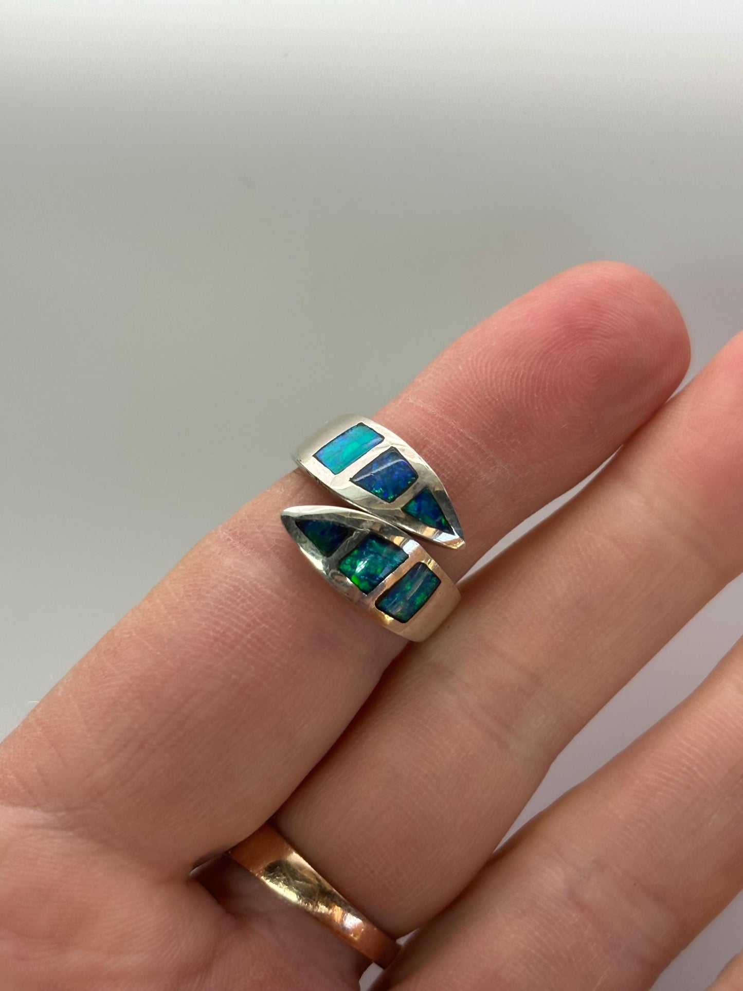 Silver Opal Ring - inlay