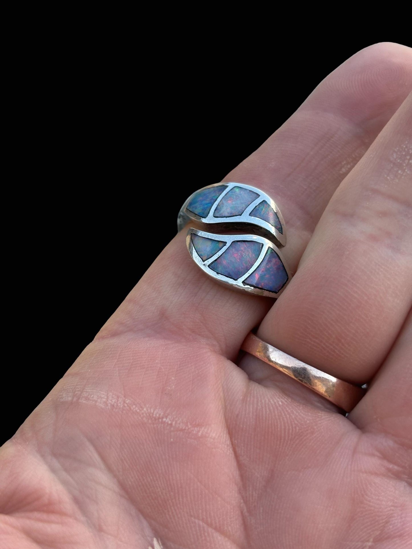 Opal inlay ring - Silver