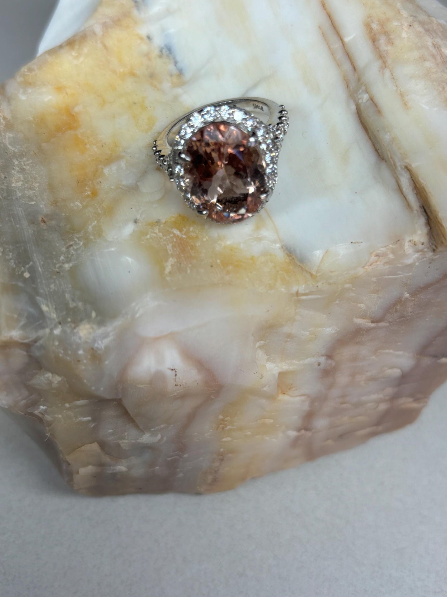 Simply stunning Tourmaline, white diamond and white gold ring.