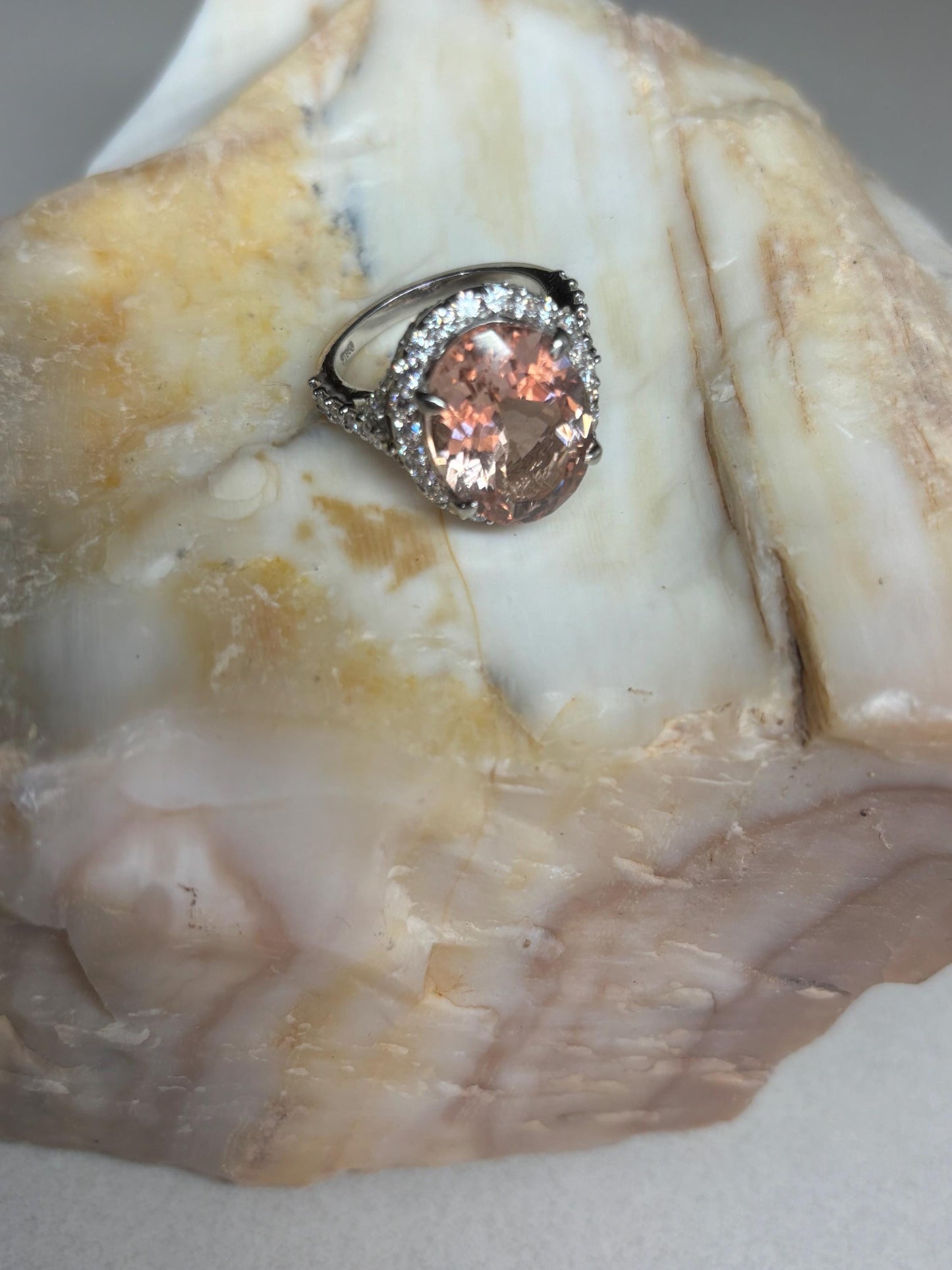Simply stunning Tourmaline, white diamond and white gold ring.