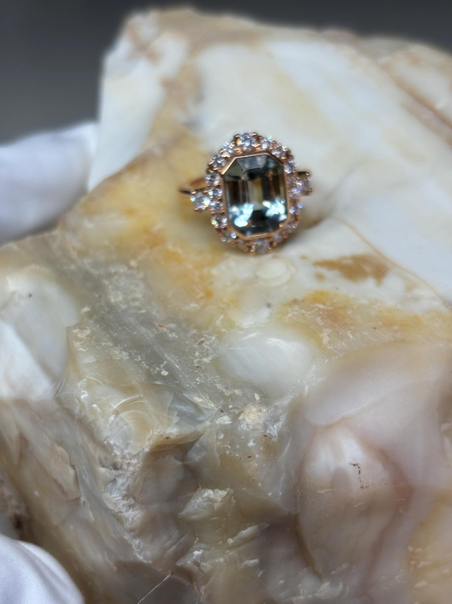 Simply stunning Tourmaline, white diamond and white gold ring.