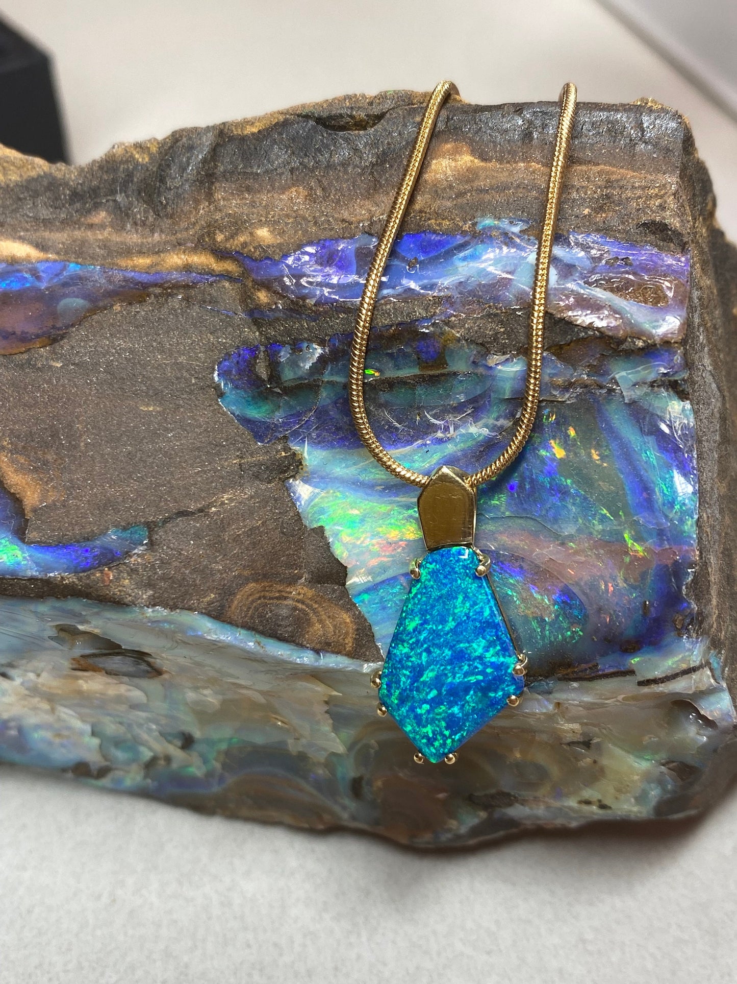 Gold Opal Pendant.