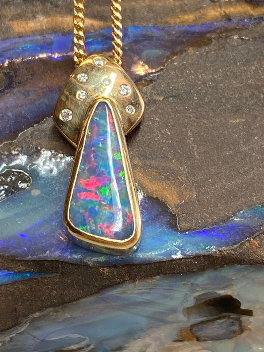 Lightning Ridge Black Opal pendant