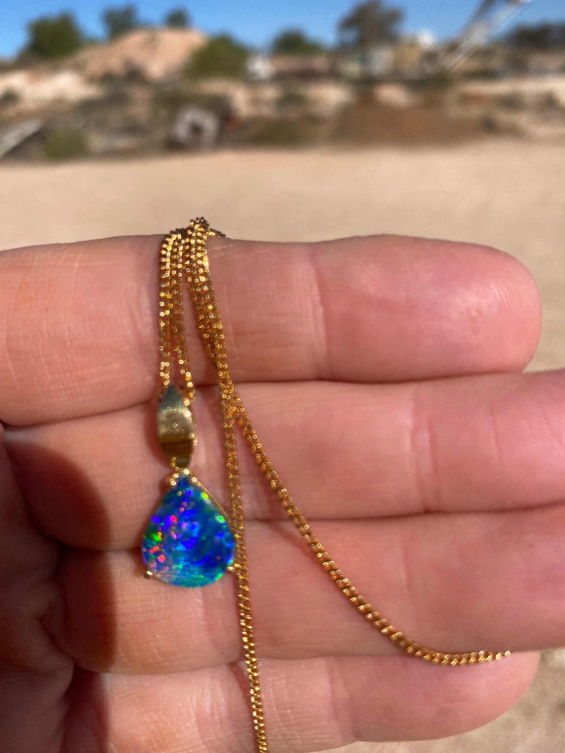 Original Opal pendant, unique modern design