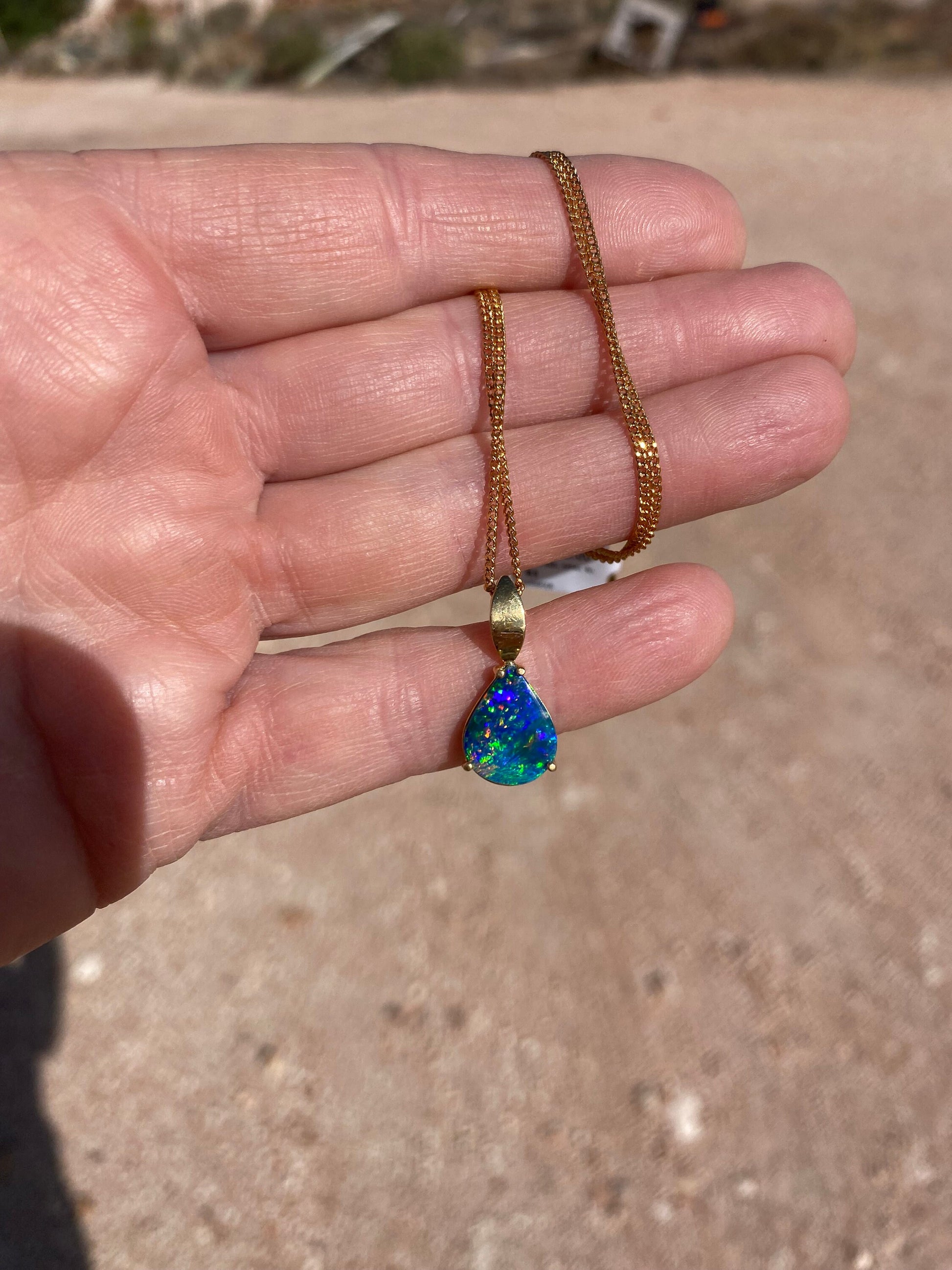 Original Opal pendant, unique modern design