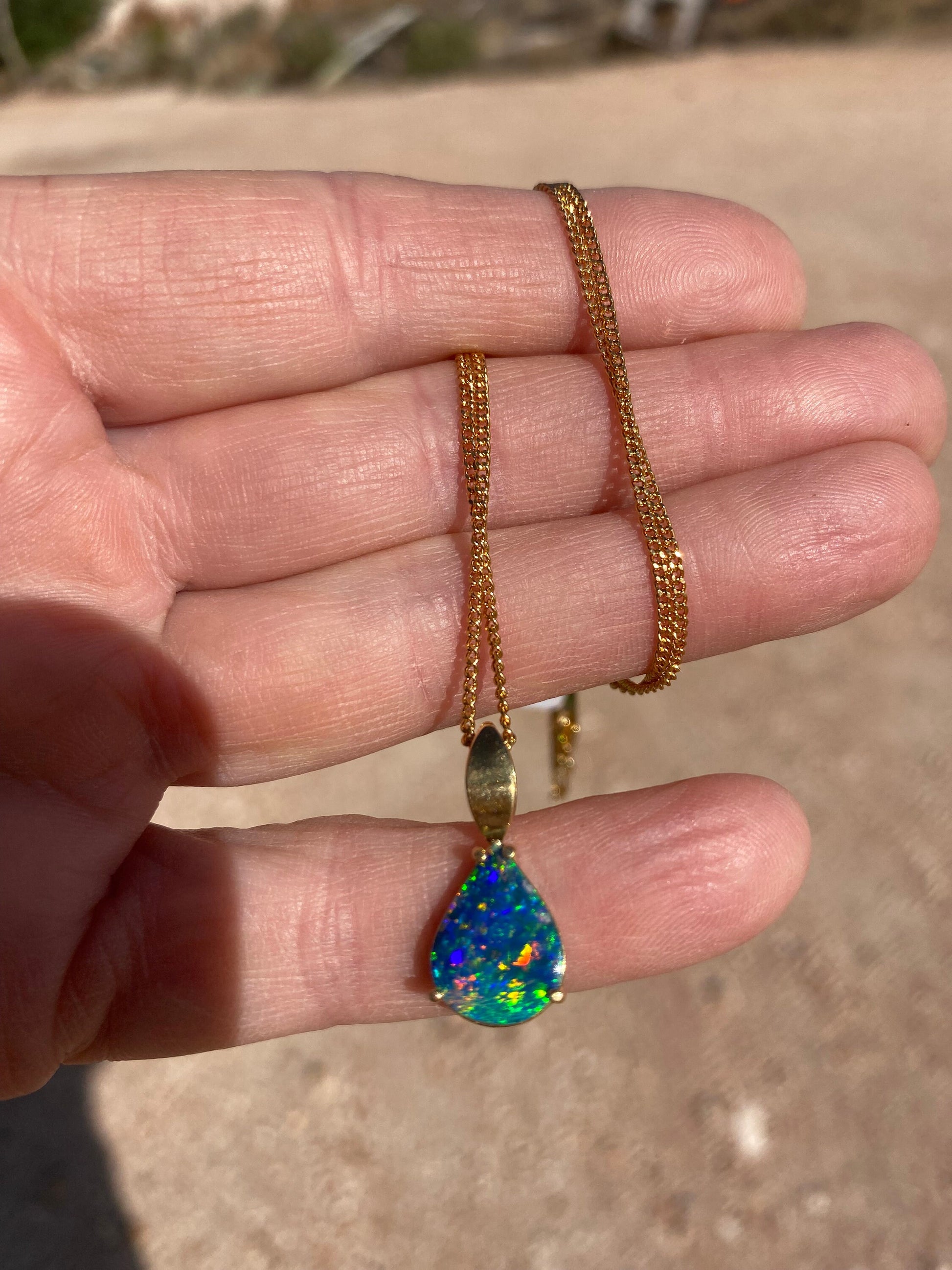 Original Opal pendant, unique modern design