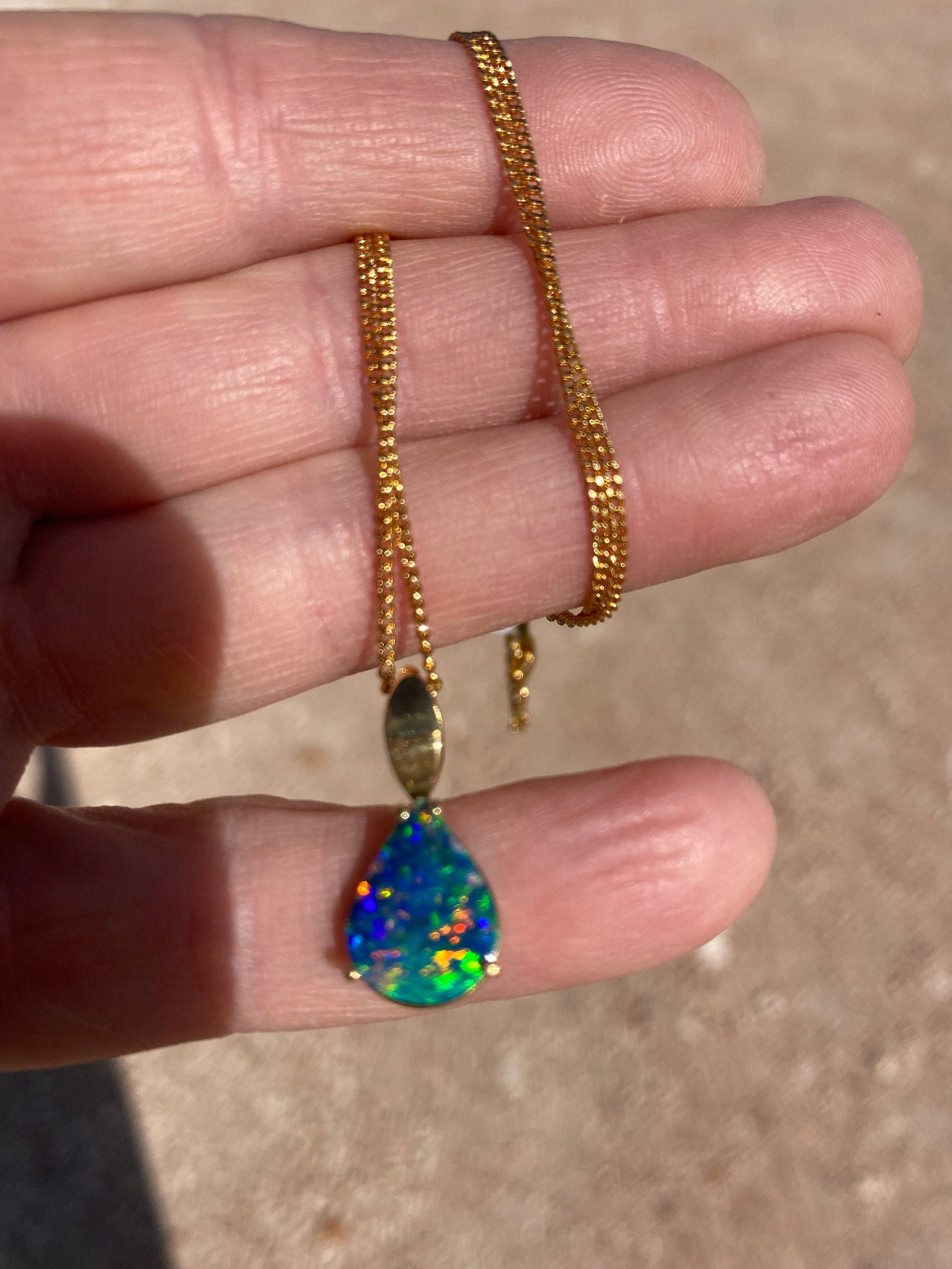 Original Opal pendant, unique modern design