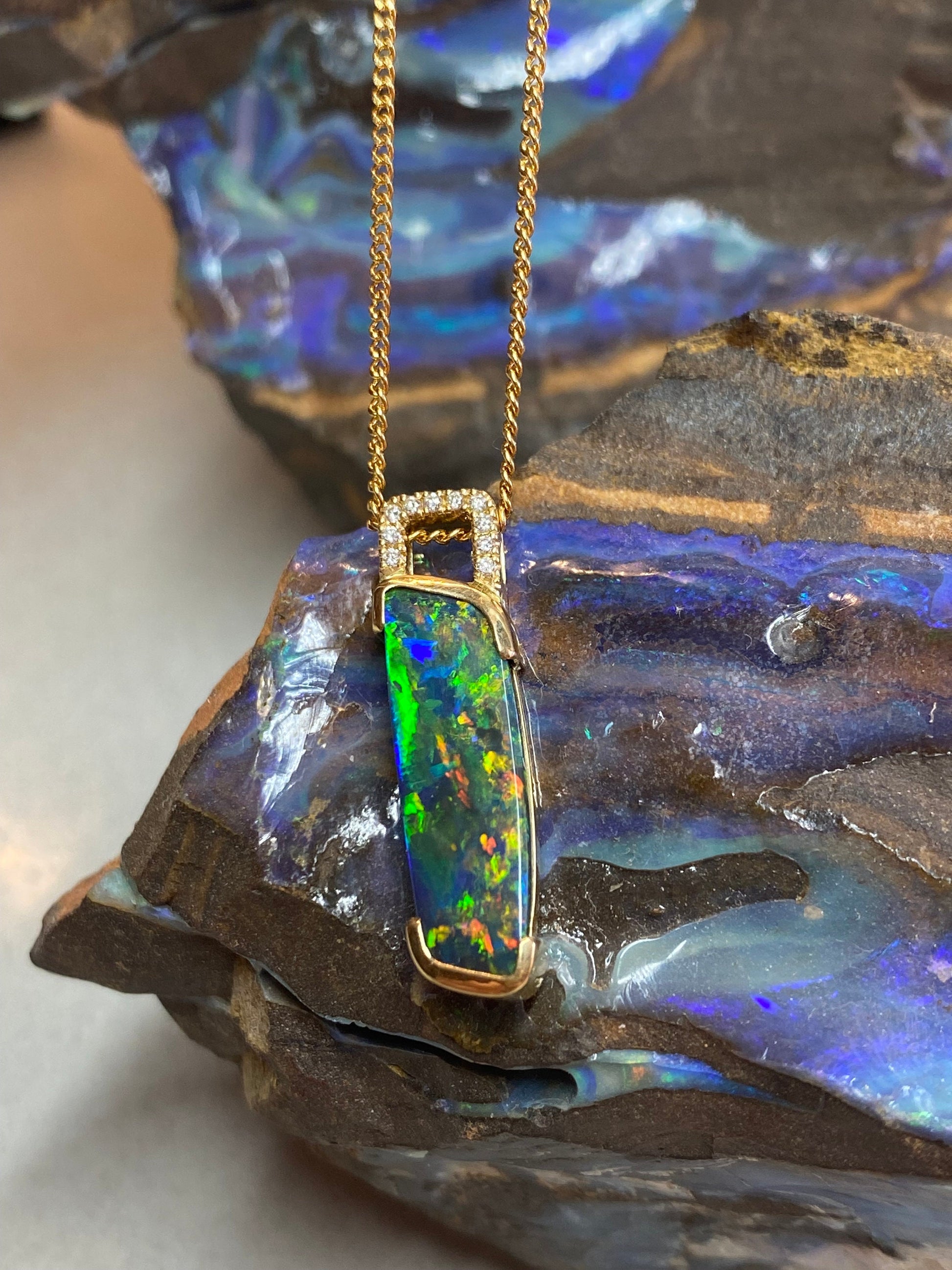 Incredible Black Opal Pendant
