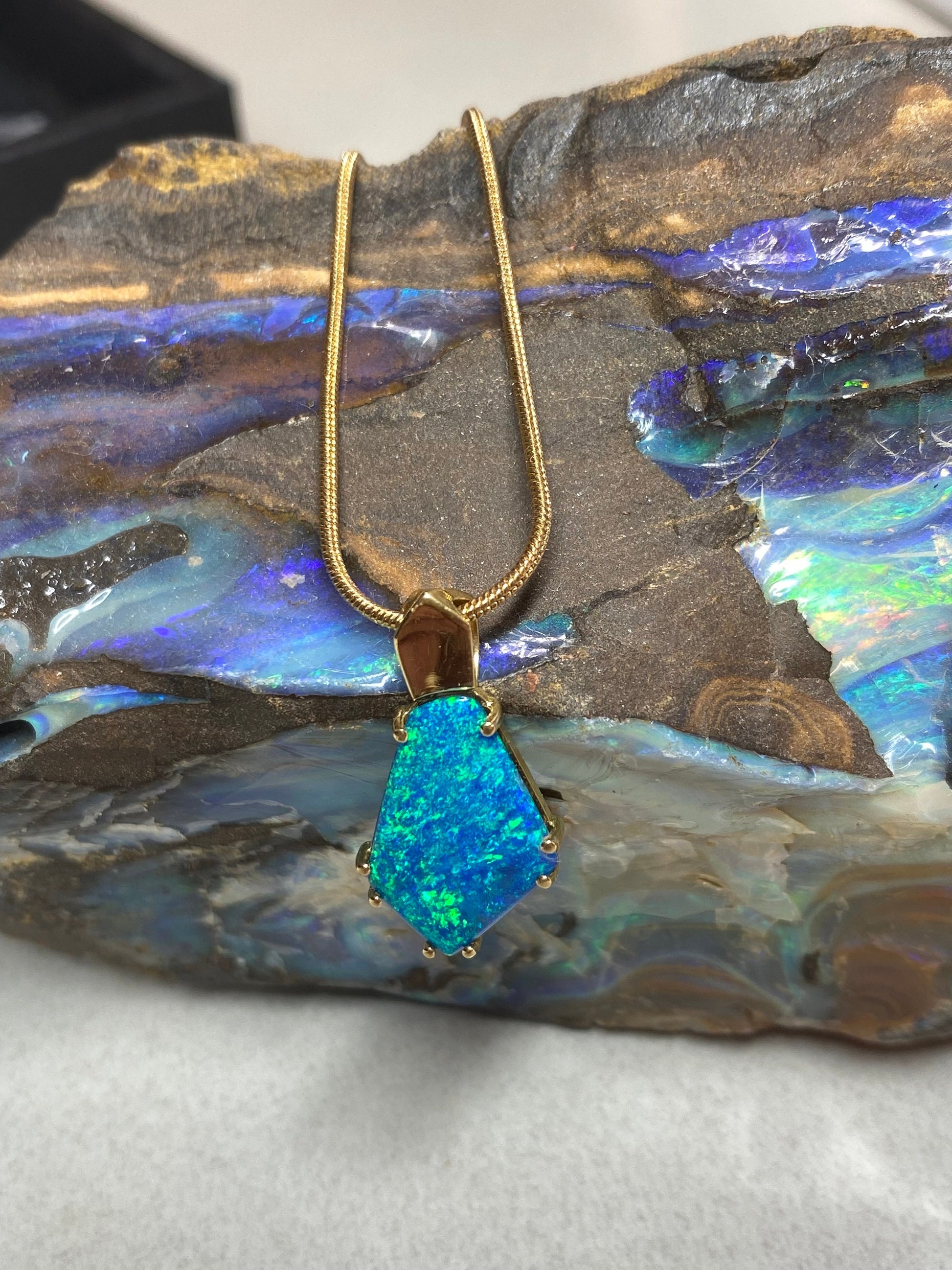 Gold Opal Pendant.