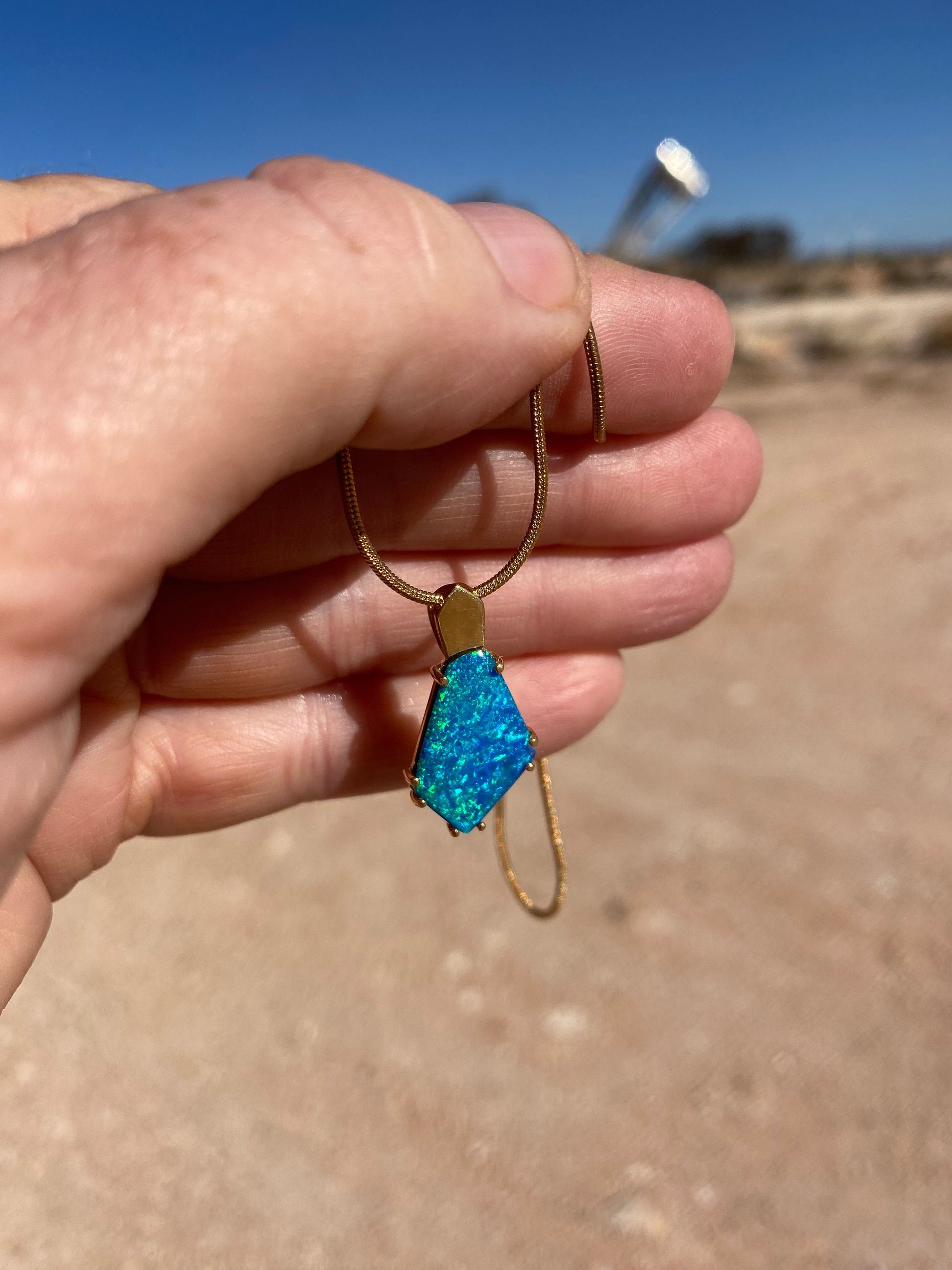 Gold Opal Pendant.