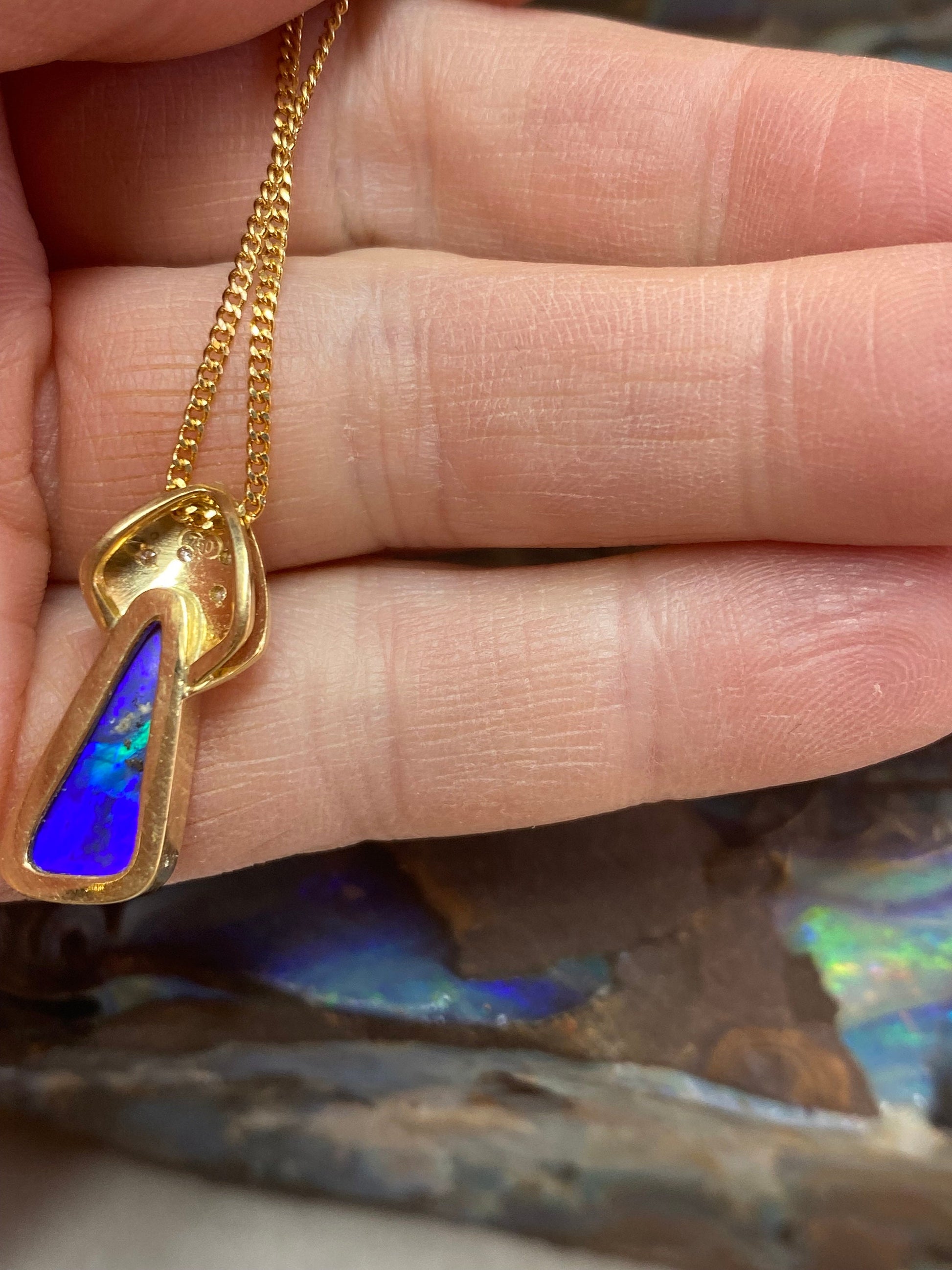 Lightning Ridge Black Opal pendant