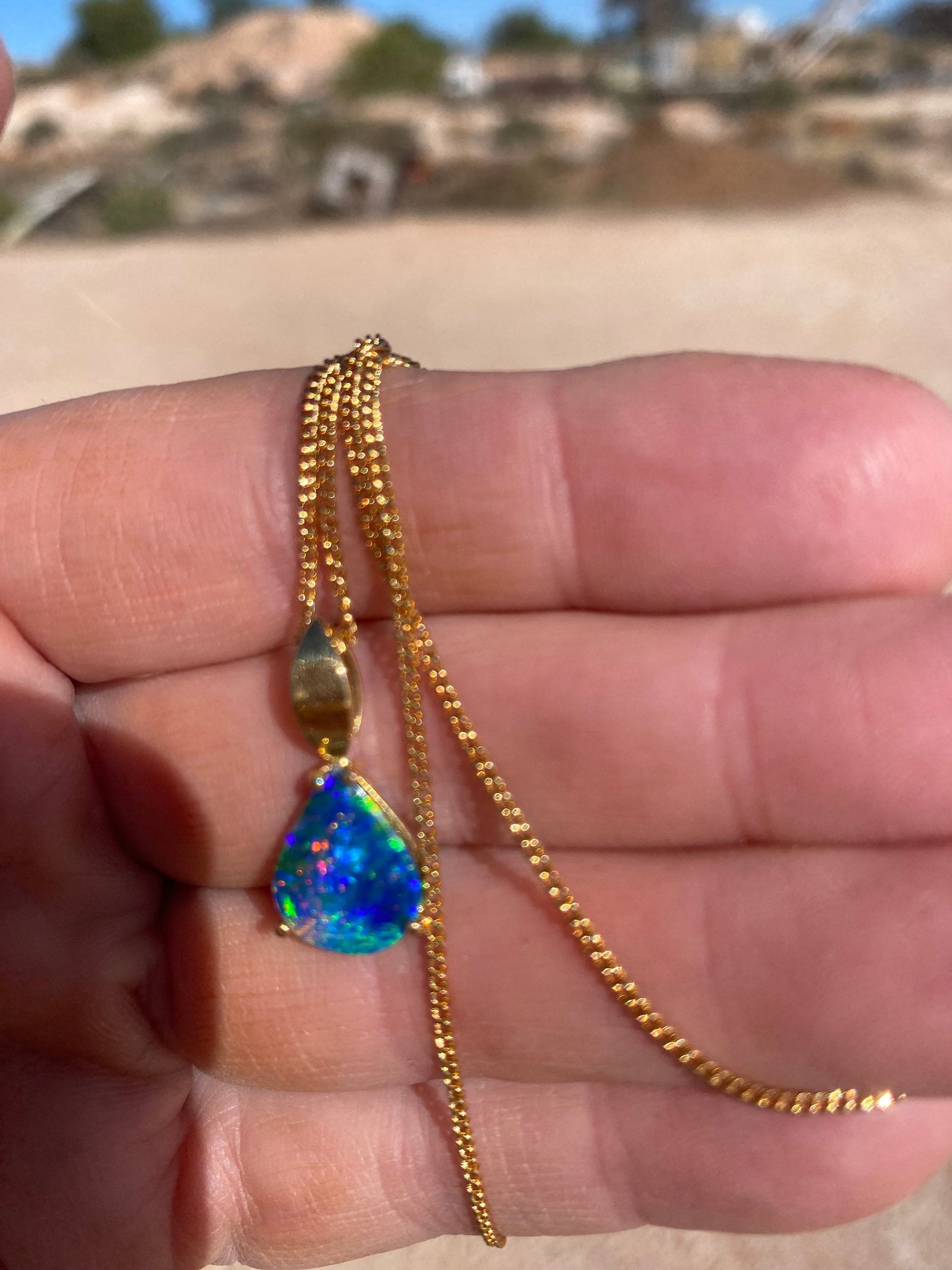 Original Opal pendant, unique modern design