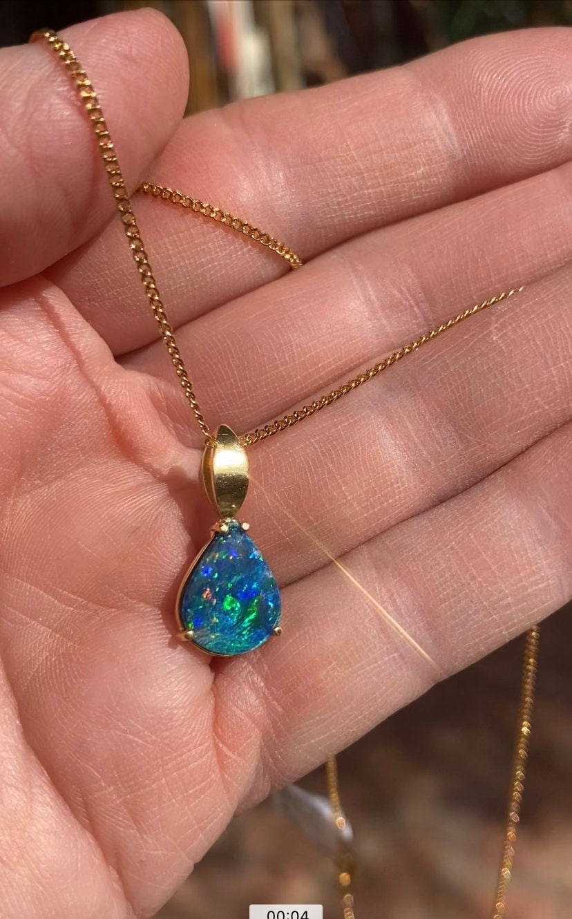 Original Opal pendant, unique modern design