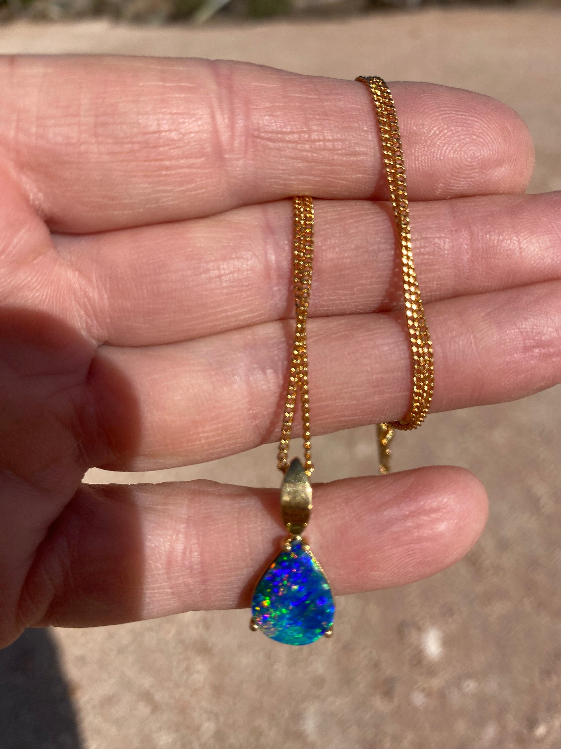 Original Opal pendant, unique modern design