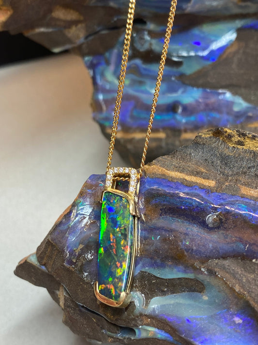 Incredible Black Opal Pendant