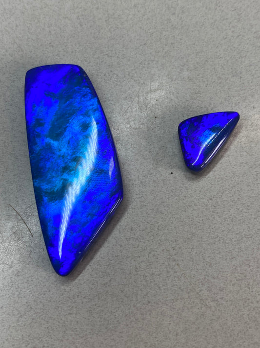 Pendant and Ring Stone set - Lightning Ridge Opal Doublets
