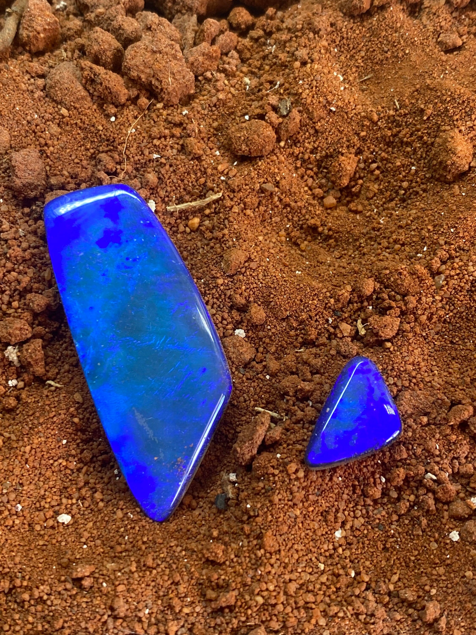 Pendant and Ring Stone set - Lightning Ridge Opal Doublets