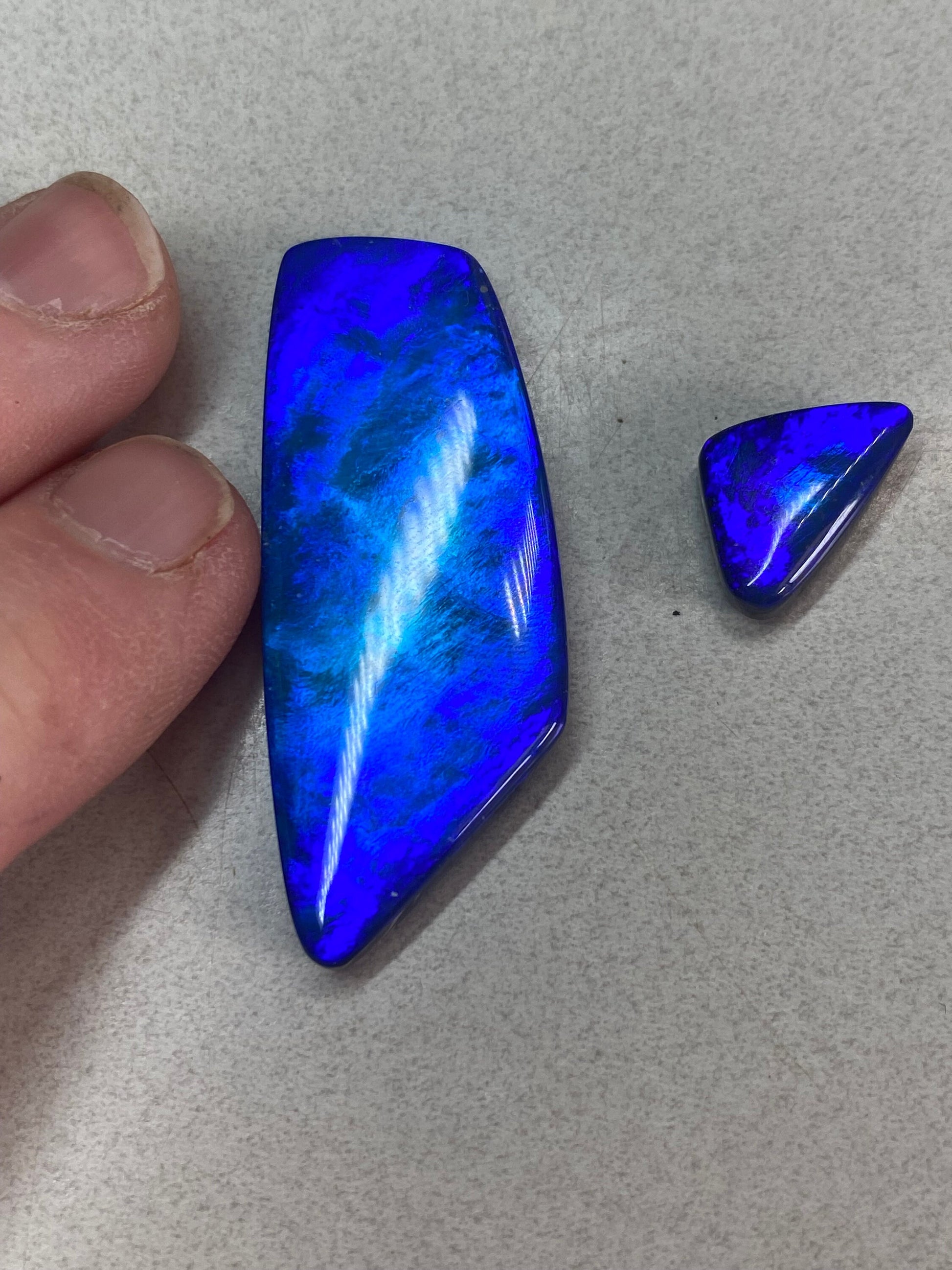 Pendant and Ring Stone set - Lightning Ridge Opal Doublets