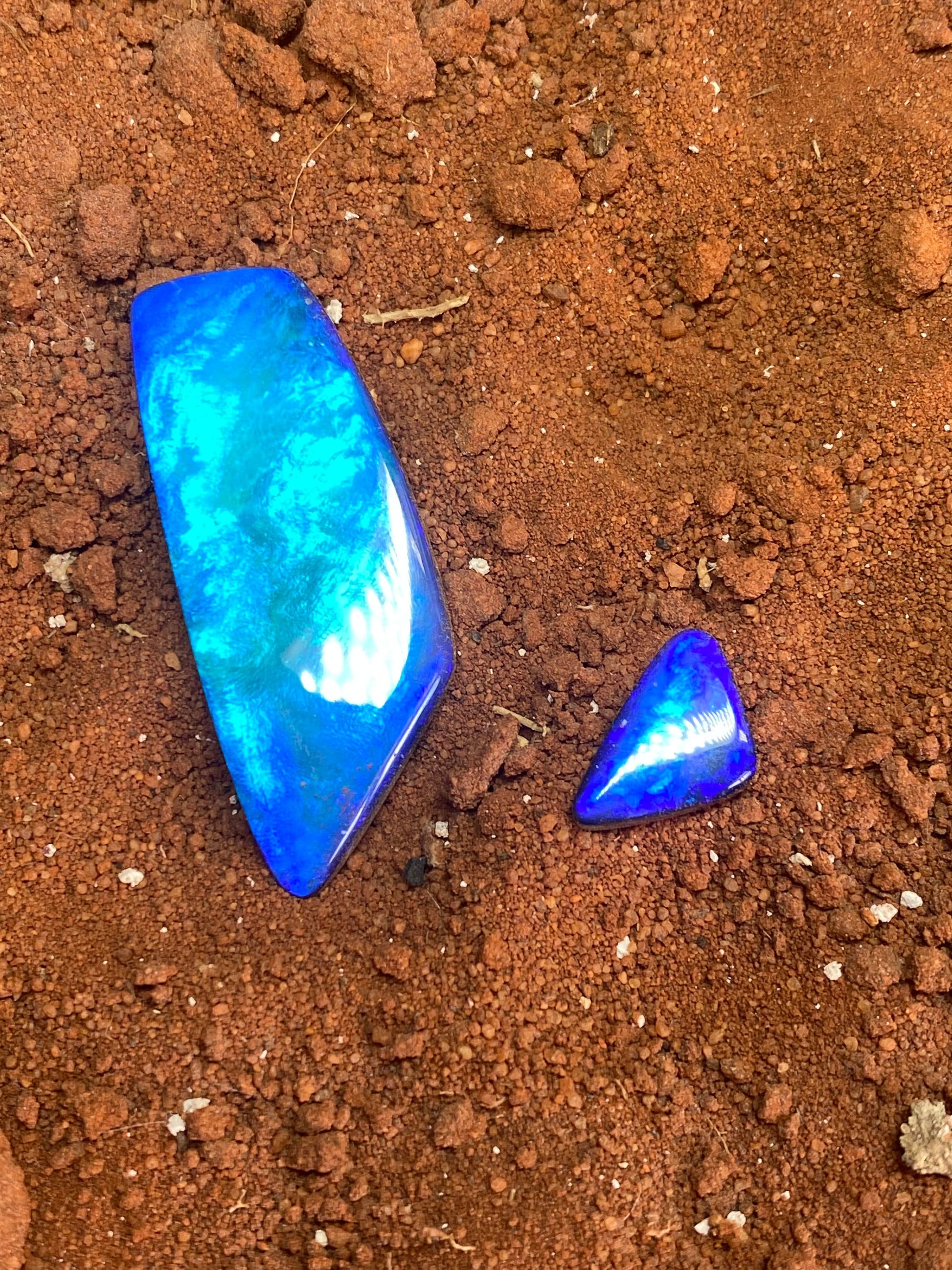 Pendant and Ring Stone set - Lightning Ridge Opal Doublets