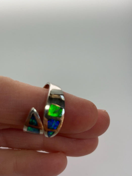 Silver Opal Ring - inlay