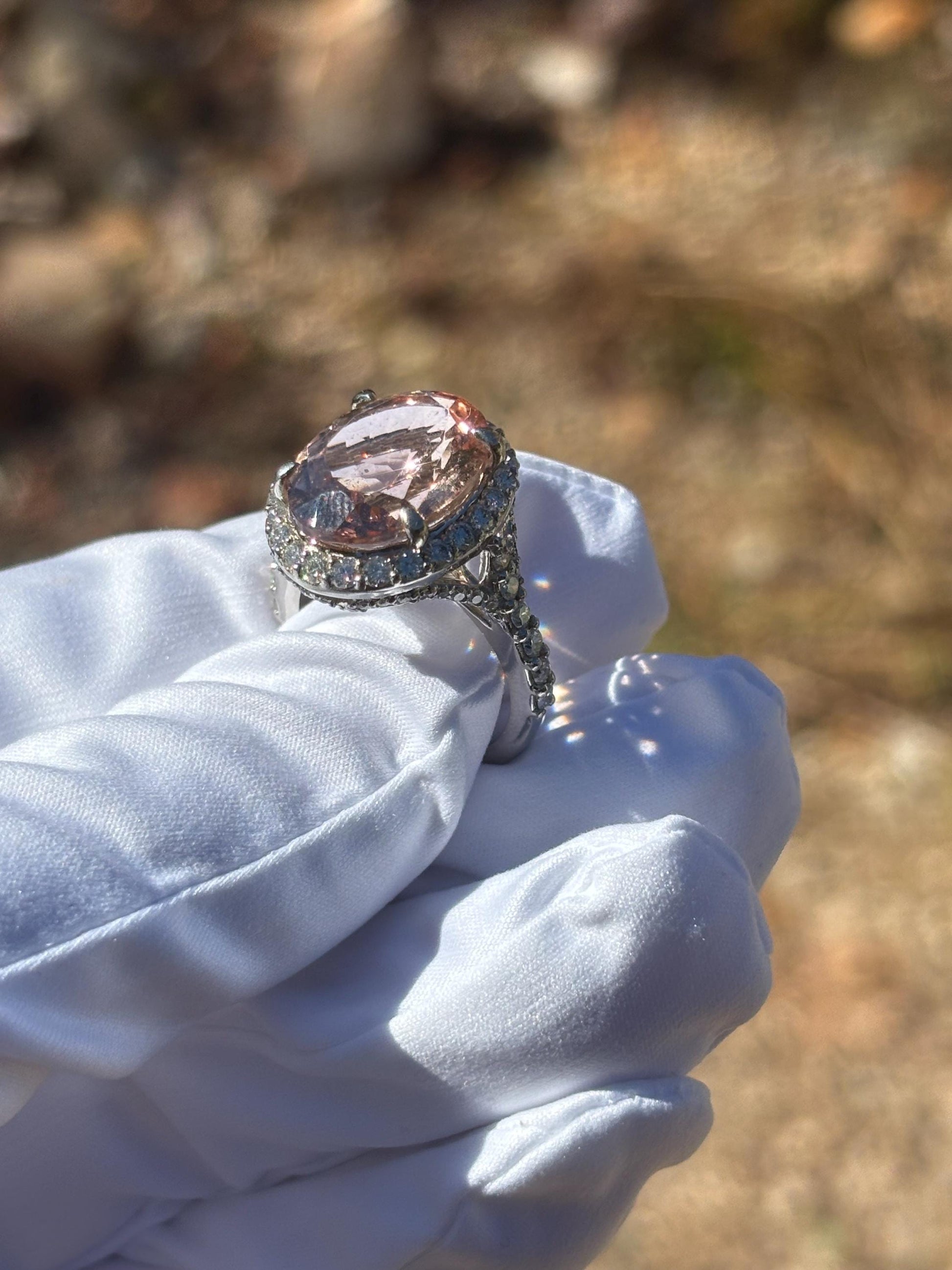 Simply stunning Tourmaline, white diamond and white gold ring.