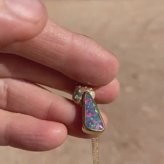 Lightning Ridge Black Opal pendant