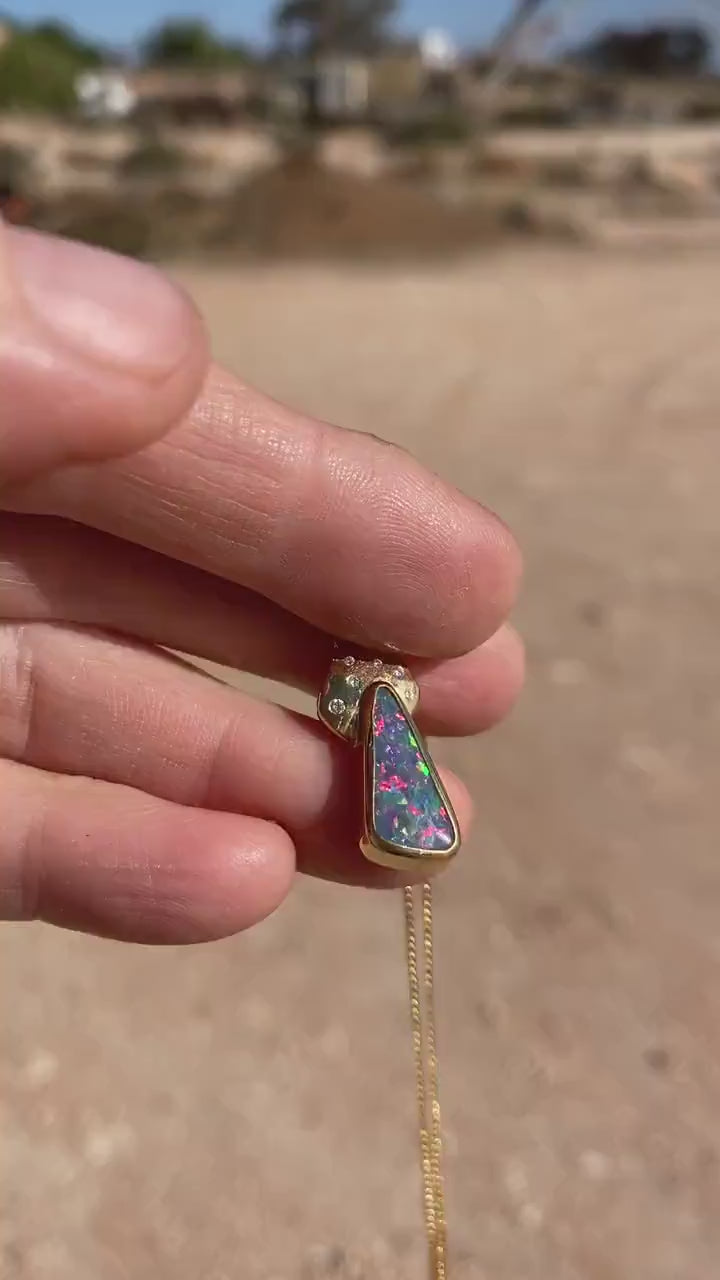 Lightning Ridge Black Opal pendant